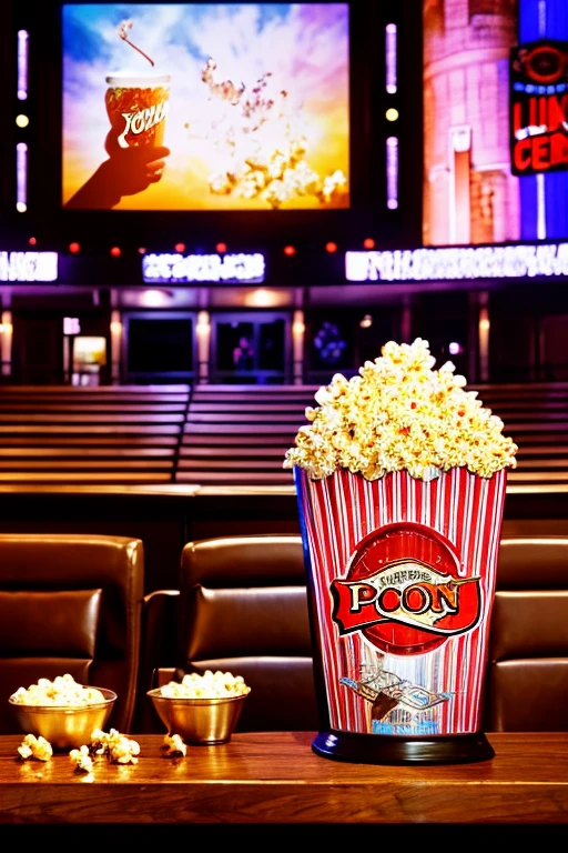Giant screen Right in front of you A large number of people Popcorn and cola