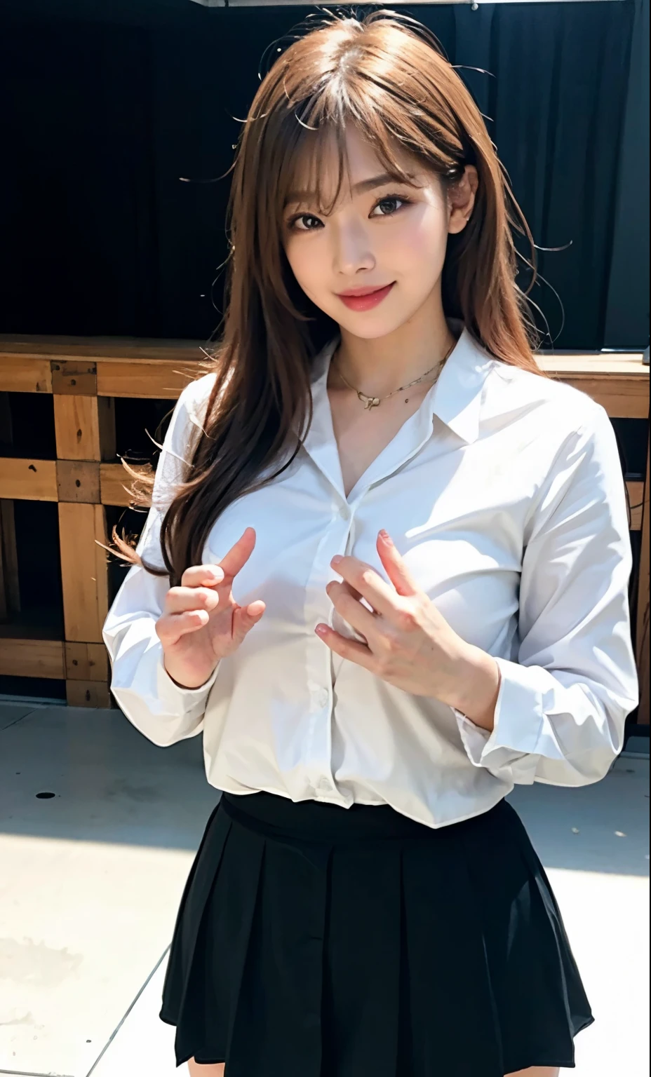(8k, RAW Photos, Realistic:1.25) ,( Lip gloss, eyelash, Shining Face, Glowing Skin, highest quality, Ultra-high resolution, Written boundary depth, chromatic aberration, Caustics, Wide-area lighting, Natural Shading,K-POPアイドル) She looks calmly at the viewer., Happiness like a goddess., High school classroom, Sailor suit, mini skirt