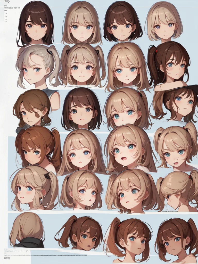 highest quality,((highest quality)),((Tabletop)),((Perfect Face)),sketch (Character design sheet, same characters, whole body, Three-View, front, ~ ~ ~ side, return),Emoji Pack,(9 Emojis,Emoji Sheet,Align the layout),9 poses and expressions(Sad,Rage,Have fun,Stupid cute,Adorable,Doubt,sleepy,I'm hungry,Clit),Anthropomorphic style,Disney Style,color,various expressions