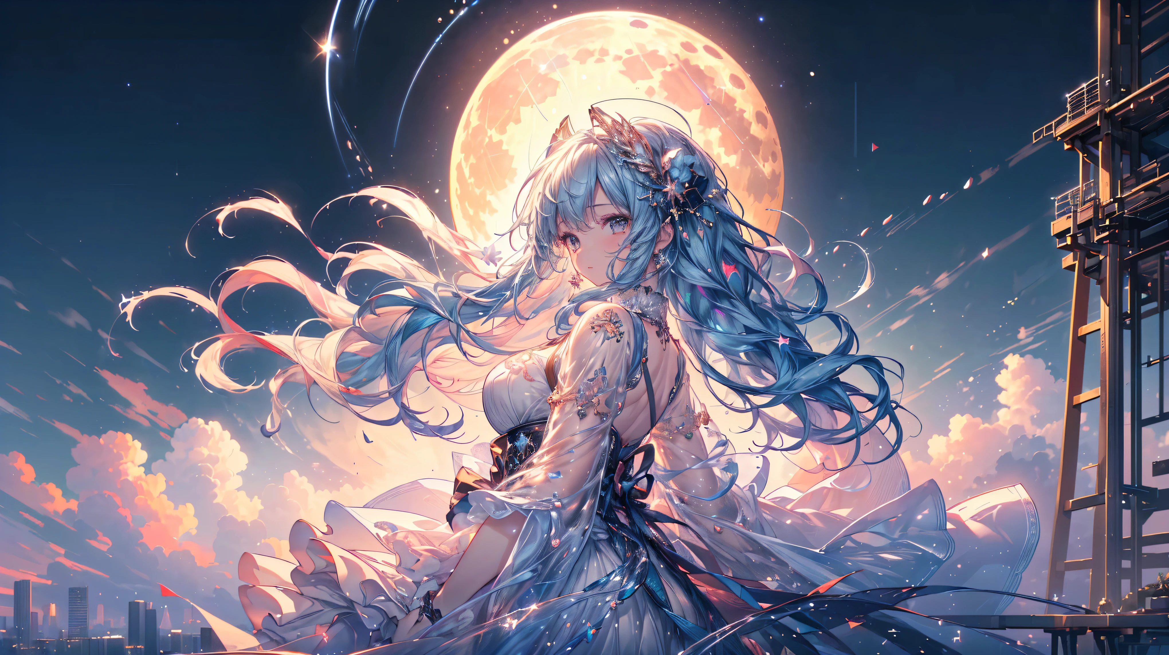 ((32k)), ((highest quality)), ((超High resolution)), ((High resolution)), ((超High resolution)), ((Highly detailed CG)), ((Unity 32K Wallpapers)), ((((not human)))), ((highest quality starry sky)), ((highest quality full moon)), 