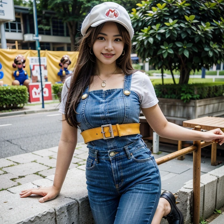 (RAW Photos、highest quality)、(Realistic、Photorealistic:1.3)、highest quality、masterpiece、Very delicate and beautiful、A hVery detailed、Hmph、Sense of unity、2k wallpaper、growing up、Beautiful in every detail、masterpiece、軽いsmile、highest quality、HVery detailed ticker Unity 8K wallpapers、Large file size、Very detailed、High resolution、Very detailed、(Unparalleled beauty:1.55)、(super mario cosplay:1.5)、18-year-old、(Explore the world of Super Mario:1.55)、(Sprint or jump:1.55)、Goomba、Nokonoko、Teresa、Bowser、killer、Pakkun Flower、Hammer Brothers、Professional Lighting、Looking at the camera、smile、
