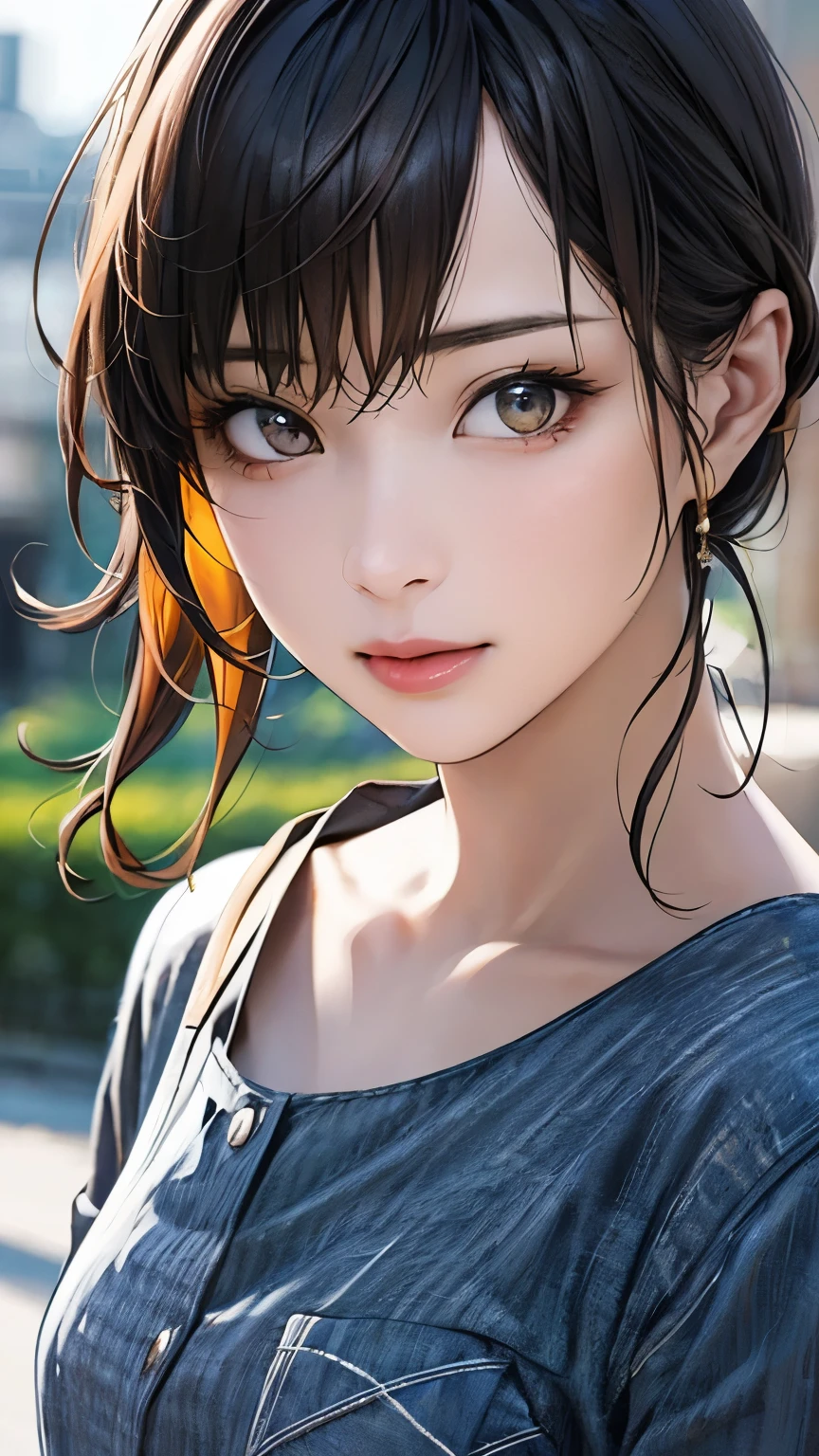 (hig彼st quality、8k、32k、masterpiece)、(Realistic)、(Realistic:1.2)、(High resolution)、Very detailed、Very beautiful face and eyes、1 girl、Delicate body、(hig彼st quality、Attention to detail、Rich skin detail)、(hig彼st quality、8k、Oil paint:1.2)、Very detailed、(Realistic、Realistic:1.37)、Bright colors、Full Body Shot, (Casual Fashion)