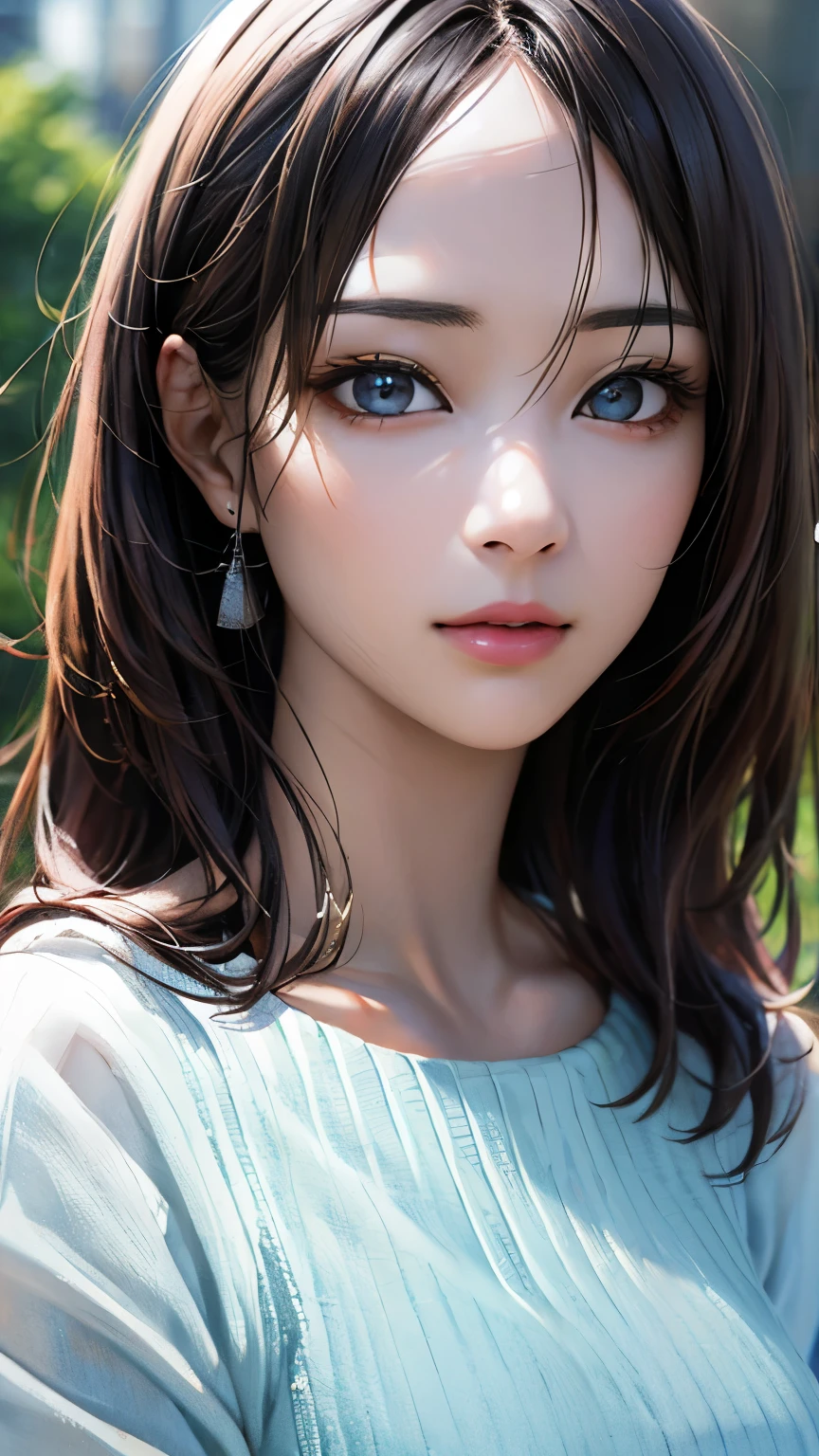 (hig彼st quality、8k、32k、masterpiece)、(Realistic)、(Realistic:1.2)、(High resolution)、Very detailed、Very beautiful face and eyes、1 girl、Delicate body、(hig彼st quality、Attention to detail、Rich skin detail)、(hig彼st quality、8k、Oil paint:1.2)、Very detailed、(Realistic、Realistic:1.37)、Bright colors、Full Body Shot, (Casual Fashion)