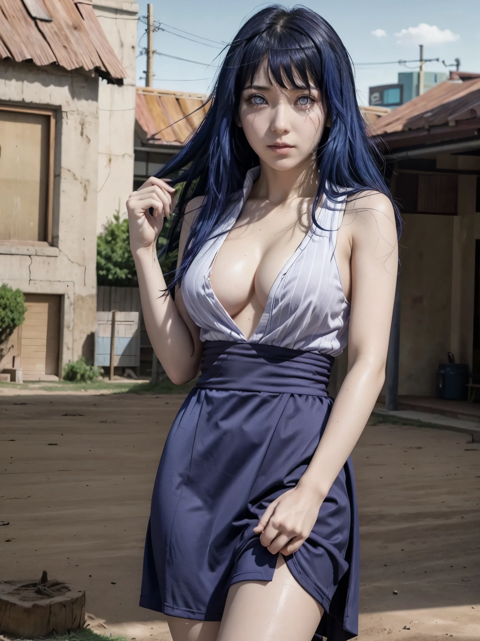 Hot hinata, blue hair, sexy