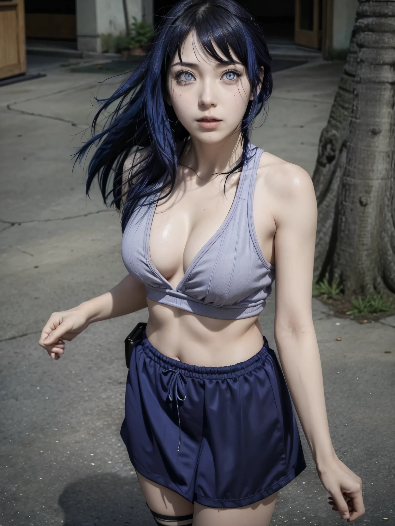 Hot hinata, blue hair, sexy