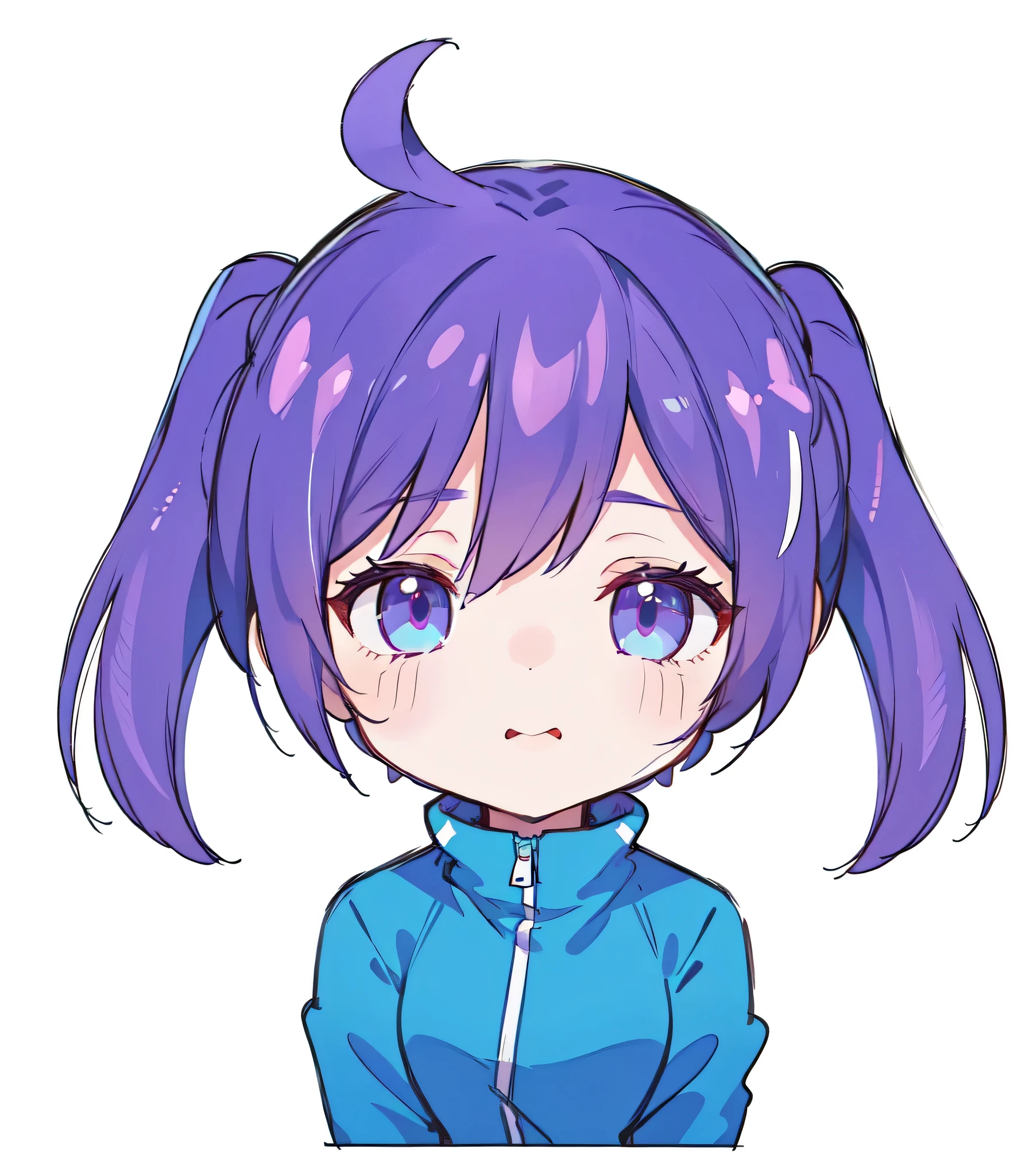 One Girl、((Esbian all over、Character portrait:1.2)), highest quality、On the table、Twin tails,(Mechanical Goggles)、Purple Hair,,Green Punk Jacket、White background,Punk Style,((Dark brown hair)),Facial Expressions Leschina,Cyberpunk characters,((Very long hair))playful mouth
