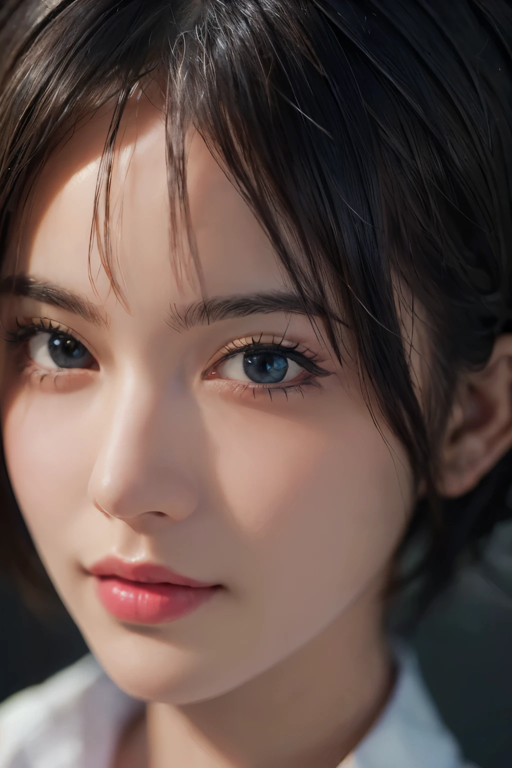 (masterpiece:1.3), (8k, Realistic, RAW Photos, highest quality: 1.4), (One girl), Beautiful Face, (Realistic Face), (Black Hair, short hair:1.3), Beautiful hairstyle, Realistic eyes, Beautiful fine details, (Realistic Skin), Beautiful Skin, (sweater), Absurd, Charm, Ultra-high resolution, Ultra-realistic, Very detailed, Golden Ratio