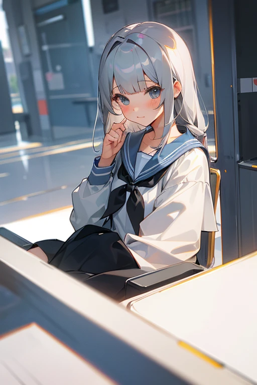 Gray Hair、cute、beauty、School Girl、