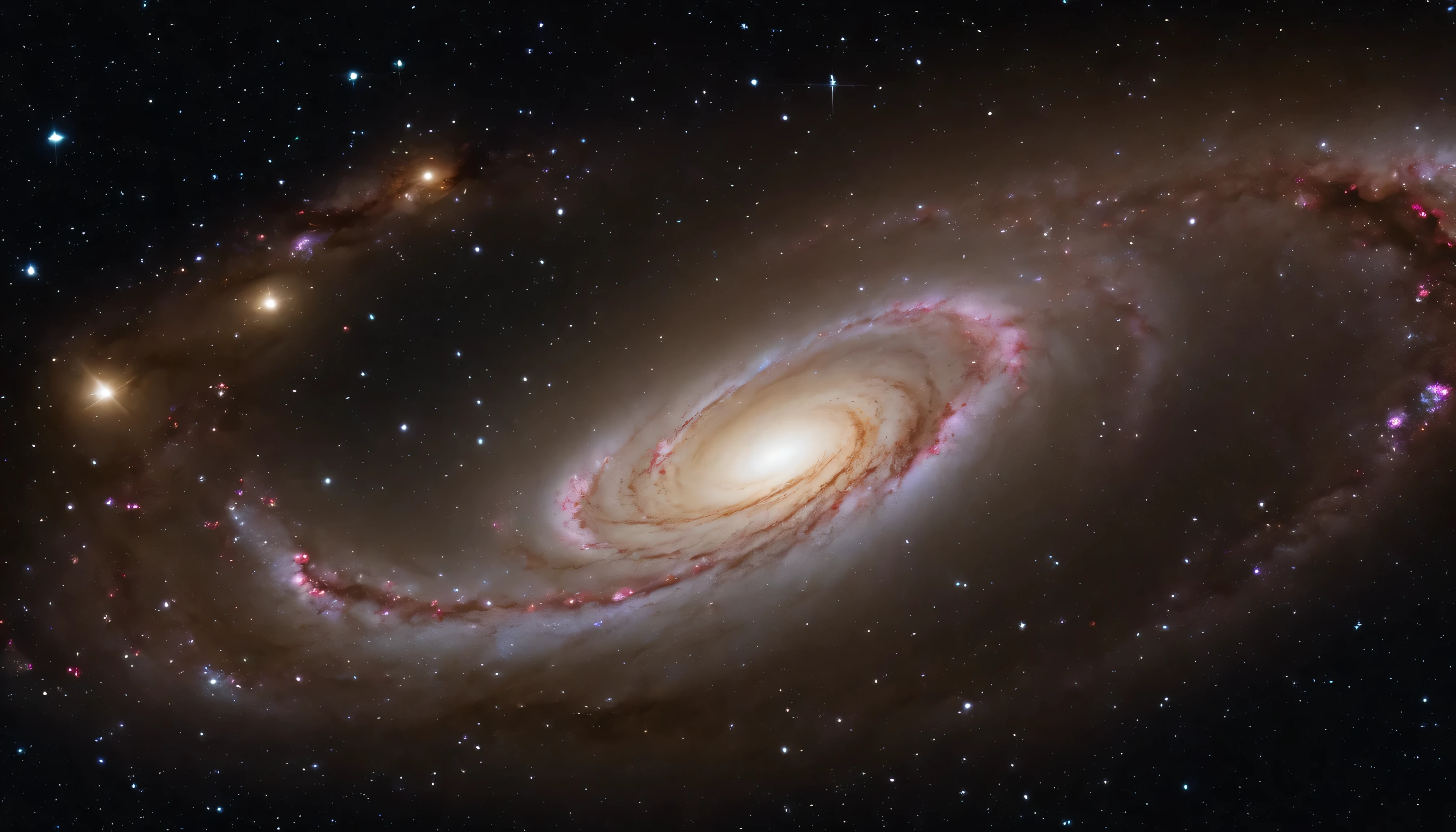 A spiral galaxy in the dark starry sky