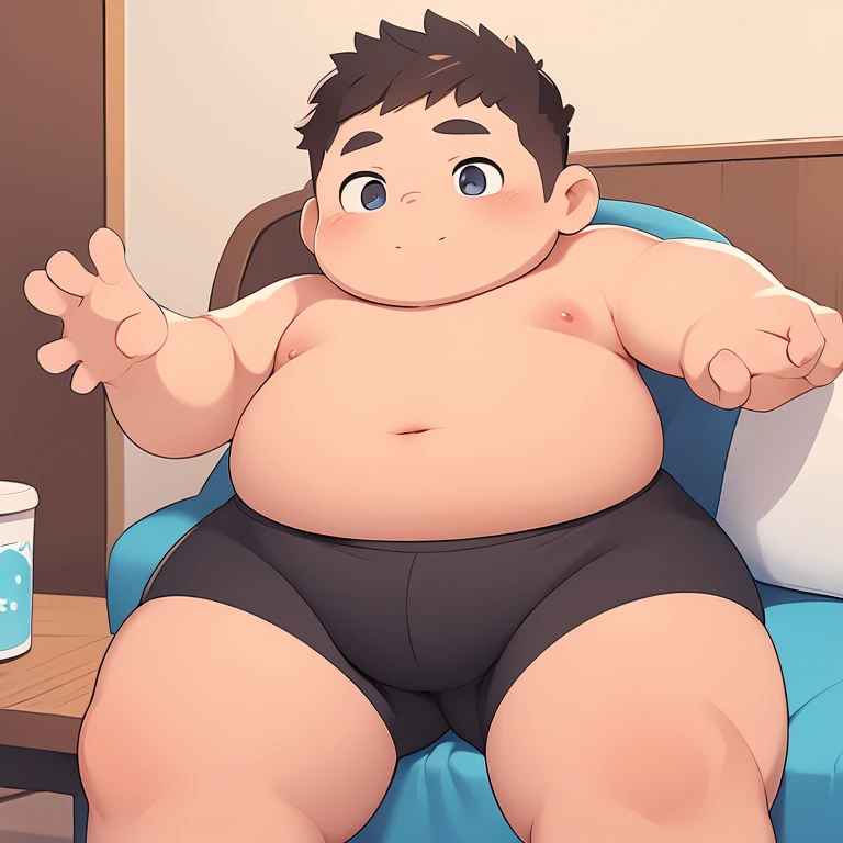 Chubby, fat, voluptuous, male, anime, illustration