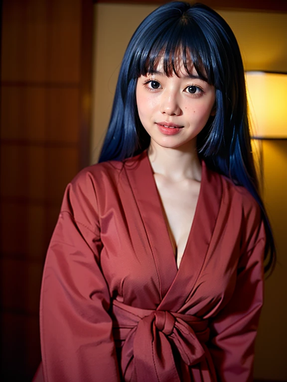 (1 lady), (Best quality at best:1.4), (ultra - detailed), (extremely detailed CG unified 16k), A Beautiful Girl: 1.4, Sharp Focus: 1.2, very detailed, High-definition RAW color photo, professional photoshooting, amazing face and eyes, (amazingly beautiful girl), ((furude rika,  girl)), ((japanese clothes, hakama, hakama skirt, detached sleeves, miko, skirt, red hakama)), standing, (japanese traditional village background), (look from down), realistic cinematic face, head to feet long wide zoomed out view, full body long view, photorealistic, ((realistic natural violet blue hair style, bangs, long hair, purple eyes, blush)), extremely beautiful face, perfect beauty, Highly Detailed Face and Skin Texture, Detailed Eyes, Double Eyelids, female  chest with no breasts, cleavages, western, (masterpiece), best quality, high resolution, extremely detailed, depth of field, cinematic lighting, high heels, clear and well-cared skin,