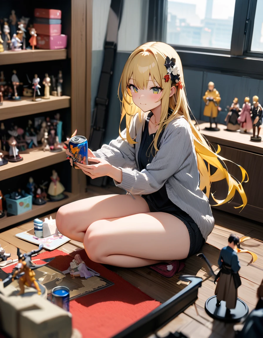 highest quality,非常にdetailedな,masterpiece,非常にdetailedな,figure,Blonde ,hair ornaments,stand,indoor,can't believe it_Absurd,One girl,Mid-chest ,Realistic,Long Hair,summer_dress,Garter Straps,beautiful girl,Waving SV98、(highest quality、masterpiece、High resolution、detailed)、animeスタイル、Flat Style、(Beautiful Eyes, Delicate and beautiful face, ), BREAK,、extremely detailed、High saturation,Dynamic Angle、anime