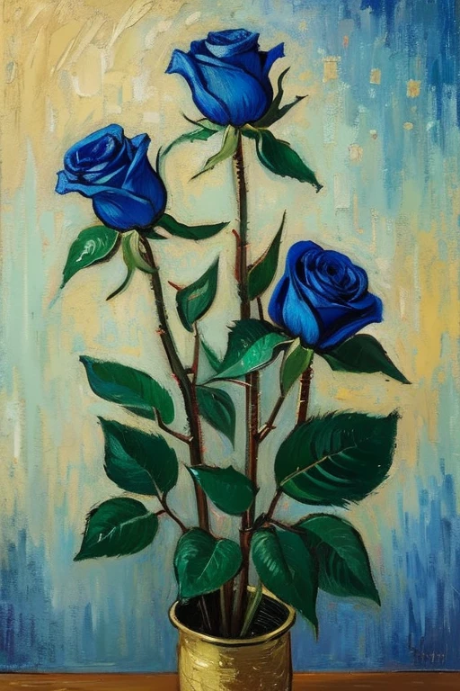 Van Gogh Blue rose Painting