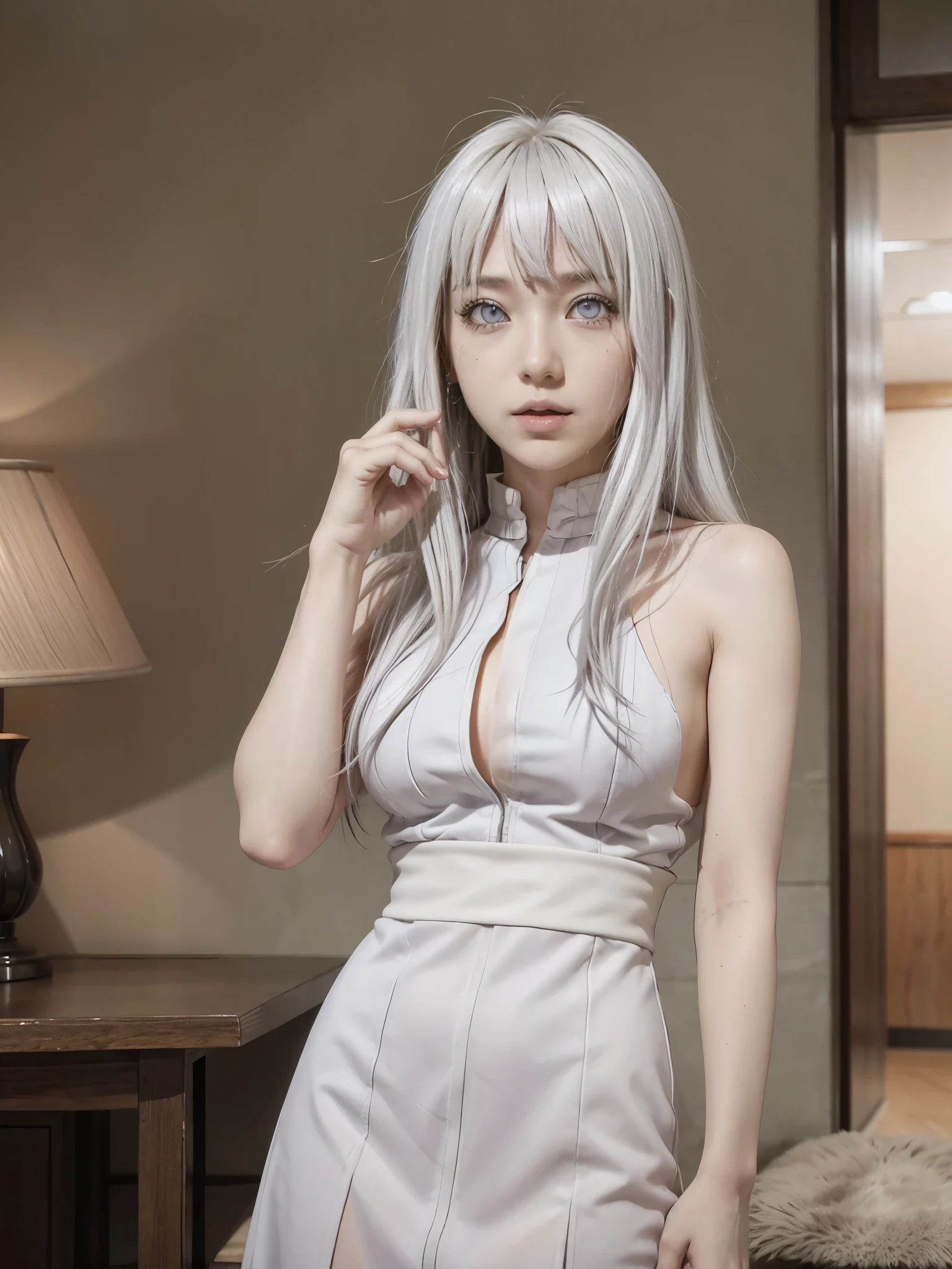 Hot hinata, white hair, sexy