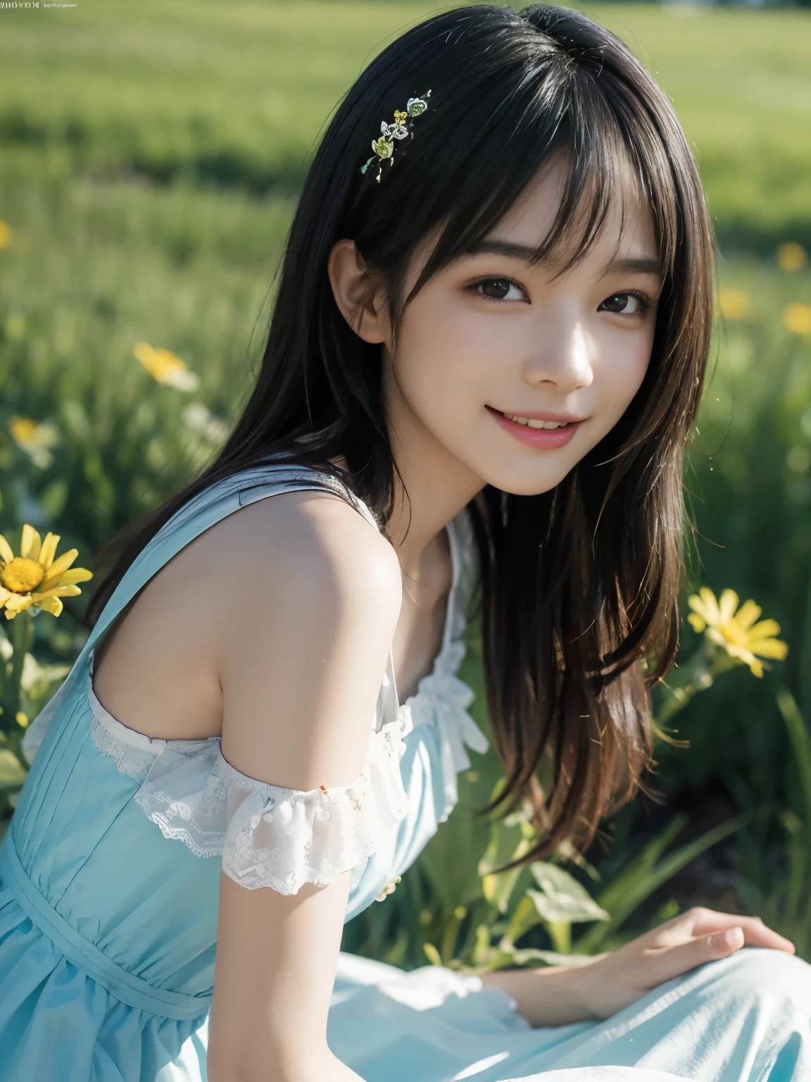 Highest quality, Super Resolution, 8k, Delicate expression, masterpiece, One beautiful junior high school girl, The beautiful junior high school girl's upper body is naked, topless, I stare at you with moist eyes, Looking up, A room with soft sunlight, Beautiful JC wants to keep you,