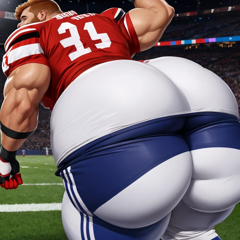 big ass, from the back. down on the grass. male, (fat), (male den Pig): 1.3, light pink body, white belly, piss: 1.3, pig tail, (lying on back) rump, buttocks up, ass exposed. cleat sole, Showing off feet with cleats, cleats, soccer shoes, Big cleats. Silver boots. golden football boots. bulge, （anatomically correct: 1.7）, penile erection, bullet, beer , squirting beer , football field, LOTUS POSITION, beer , football stadium background, tatto, delicate, football field, thick, goal background , beer , octane rendering, Beautiful features, unique lighting, various beer bottles. ,intricate fur,Detailed face,Furry skin texture,Extremely high detail,Tattooed,Gold chain around neck,Full body view,Centered,looking at camera in,8k,Shooting with Hasselblad X1D-50,Maximum focus, perfect lighting, (best quality),(master part),(ultra detailed),sharp focus, big fat male, bullet, mature male, shirtless, nipple swelling, big balls and hems,( penile erection ：1.7)， A masterpiece of veined skin,Pig's Tail，Show Butt，Extremely Detailed，(Ultra-Detailed, Perspective:1.0),，Sharp People，Atmospheric, Hyper Photorealism, Hyper HD, Detailed Background, Scenic, Author: Rembrandt, Direction: Pino Daeni, Snosco Report, E621, NSFW, (Dark Shadows, Wide Dynamic Range, HDR), Full Body View, Centered, Looking at Camera at, 8k, YES, Shooting with Hasselblad X1D-50, Max Focus, perfect lighting, (best quality), (master part),(ultra detailed), sharp focus,