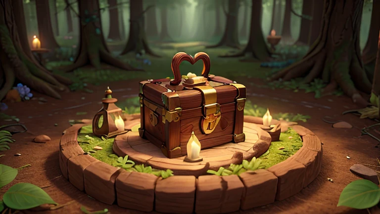 Visualize a hidden clearing deep within a mystical forest. In the center of this clearing lies a weathered treasure chest half-buried in the earth, surrounded by sparkling gems and magical trinkets. The chest is adorned with intricate carvings and glimmers with an otherworldly glow. Precious jewels of every hue spill out from within, casting shimmering reflections onto the forest floor. Ancient artifacts, adorned with mystical symbols, lay scattered around the chest, hinting at their extraordinary powers. Vines and flowers weave around the treasure, adding an ethereal touch to the scene. This unearthed treasure is a testament to the secrets and wonders that lie hidden within the heart of the forest.