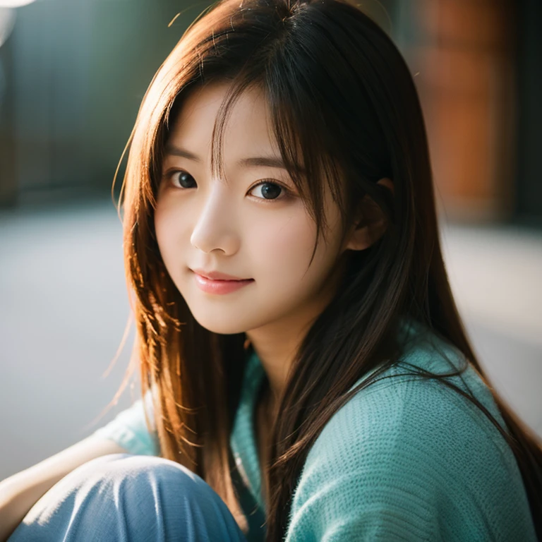 Beautiful girl with high exposure