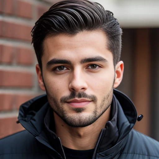4k photo of a handsome Italian man, short hair focus on the face
