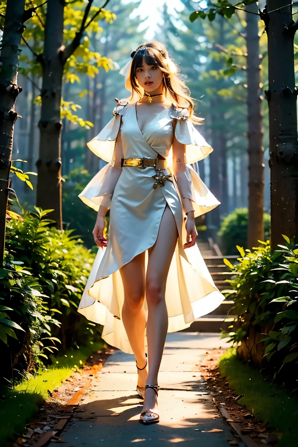 (((masterpiece, highest quality, Very detailed))), (((終わりのないmagic使いの少女, , radiating magic))), (((Complex mechanical headgear, A fusion of the intricate mechanical nature of steampunk fashion, the over-the-top gothic fashion and the neon glow of cyberpunk fashion.))), Bust up photo, ((((Very detailedな顔))), (((Very sharp focused eyes))), Very large slitted dark grey eyes that sparkle like jewels. Very long eyelashes, Long vertically curled black hair, Thick bangs, Perfect princess cut, Very gorgeous tiara, (((Perfectly accurate human anatomy))), Long neck, Narrow shoulders, thin and long arms, Small breasts, Very small waist, Very small ass, Long, slender legs, (((Overall accuracy has been dramatically improved, creating Very detailed, Realistic and photo-realistic images)))), (((magic, magic spell light, magic weapon))), Dynamic pose, Cinema Lighting,