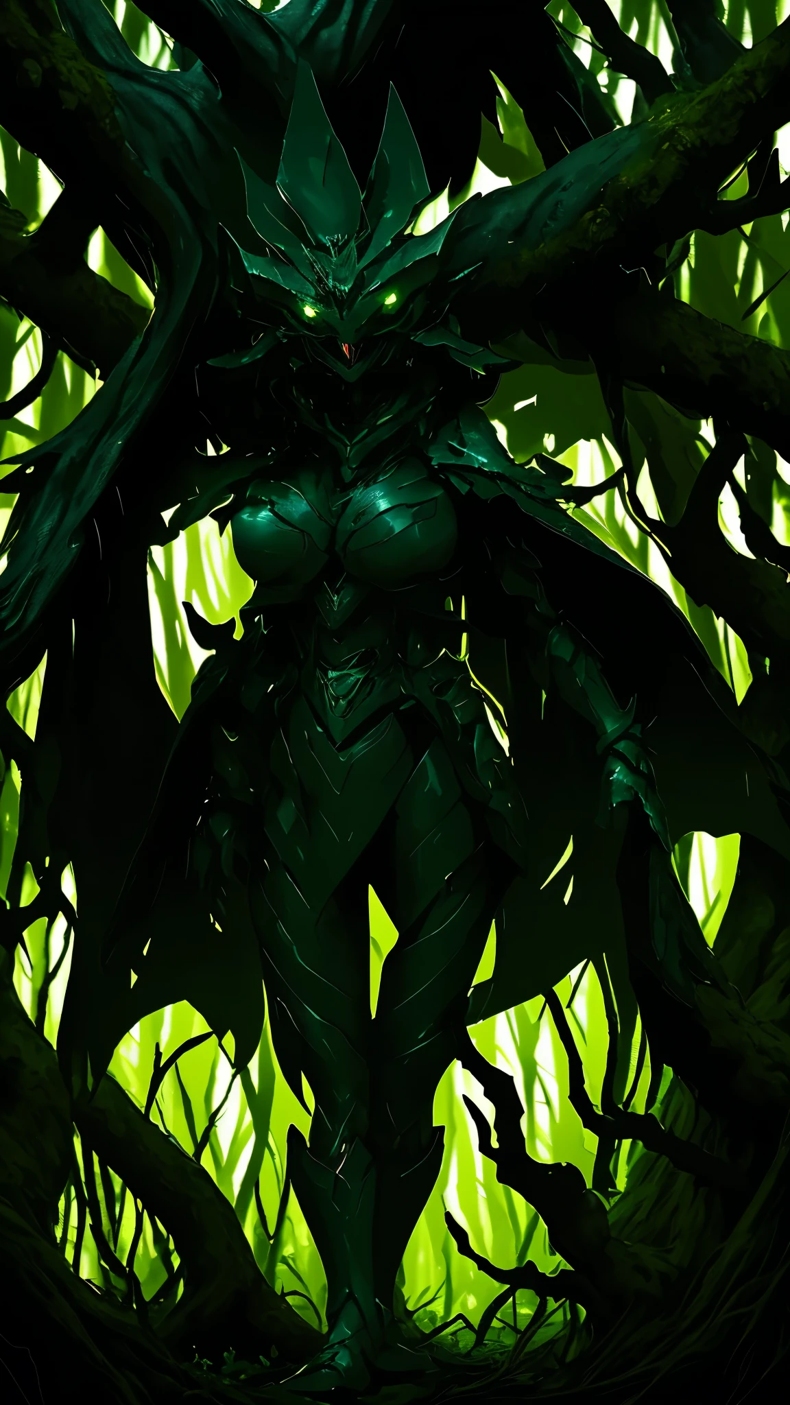 (best quality,highres:1.2),(realistic:1.37),ultra-detailed,a creepy toad,enormous in size,brightly colored,stalks through an ancient forest,tentacle tongue,thick and slimy skin,dark,ominous atmosphere,gloomy shadows,misty fog,gnarled trees,twisted branches,moss-covered rocks,dappled sunlight,unearthly glow,spooky ambiance,dense undergrowth,crunching leaves underfoot,haunting presence,unsettling silence,distant whispers,Cthulhu-like creature,mythical world,mysterious aura, Sentai Ranger, unnerving and seductive, HDR, 8k, absurdres, cinestill 800, sharp focus, add_detail:3 (solo woman) anime, wideshot, widescreen, focus on subject