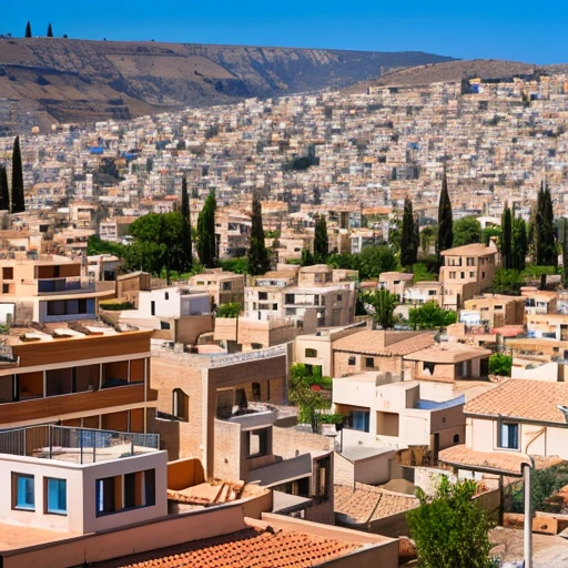 4k photo a beautiful city judaean with modern houses focus on details 
