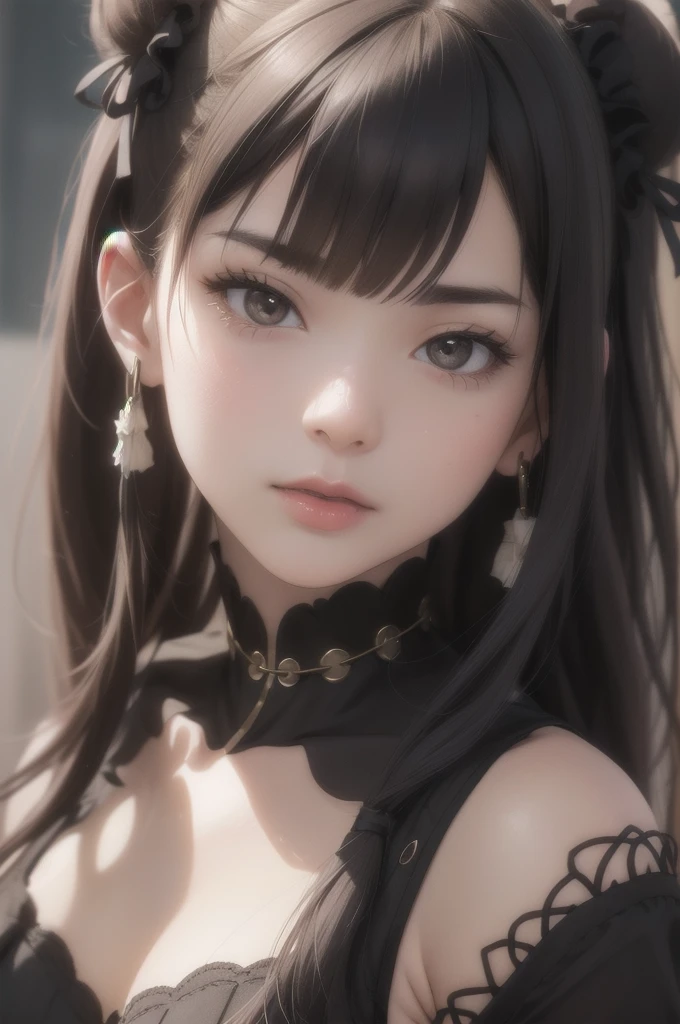 (vivid colors,ultra-detailed),(best quality,realistic:1.37)chun li as a Victorian goth girl in a dark Victorian era backdrop, full body, reimagined