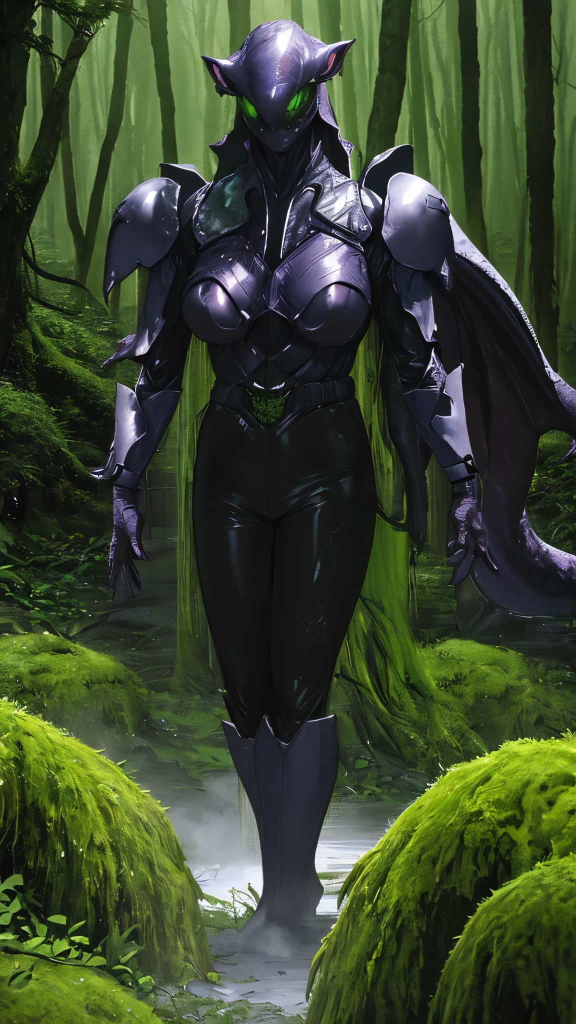 (best quality,highres:1.2),(realistic:1.37),ultra-detailed,a creepy toad,enormous in size,brightly colored,stalks through an ancient forest,tentacle tongue,thick and slimy skin,dark,ominous atmosphere,gloomy shadows,misty fog,gnarled trees,twisted branches,moss-covered rocks,dappled sunlight,unearthly glow,spooky ambiance,dense undergrowth,crunching leaves underfoot,haunting presence,unsettling silence,distant whispers,Cthulhu-like creature,mythical world,mysterious aura, Sentai Ranger, unnerving and seductive, HDR, 8k, absurdres, cinestill 800, sharp focus, add_detail:3 (solo woman) anime, wideshot, widescreen, focus on subject
