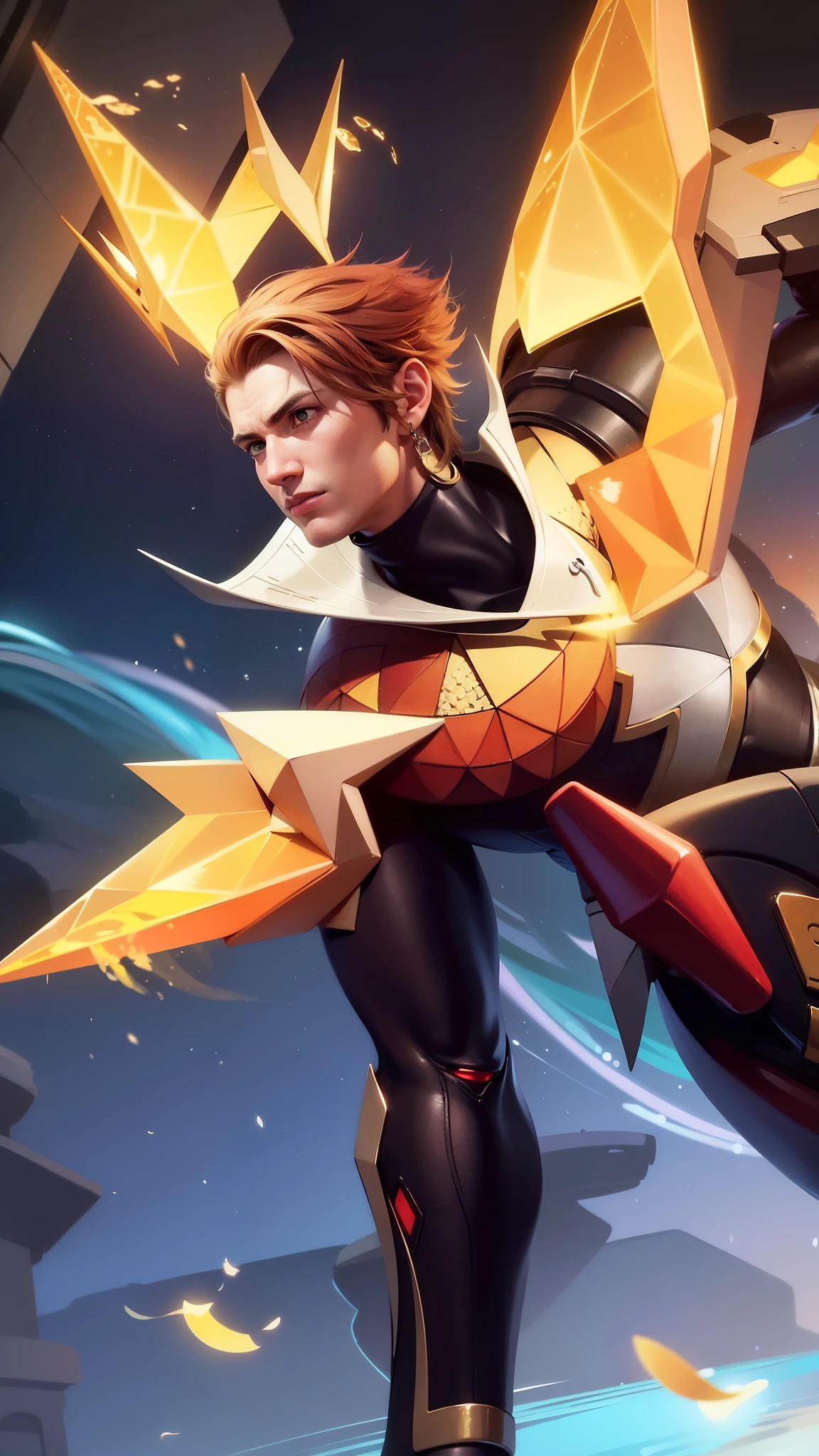 a close up of a man with a sword and a helmet, portrait of rung, mobile wallpaper, this character has cryokinesis, style of kieran yanner, handsome guy in demon slayer art, Best quality, masterpiece, detailed skin texture, detailed clothes texture, detailed face, super detail, 8k, intricate detail, The color doesn't change, Muscle guy, 1 guy, yellow light eyes.