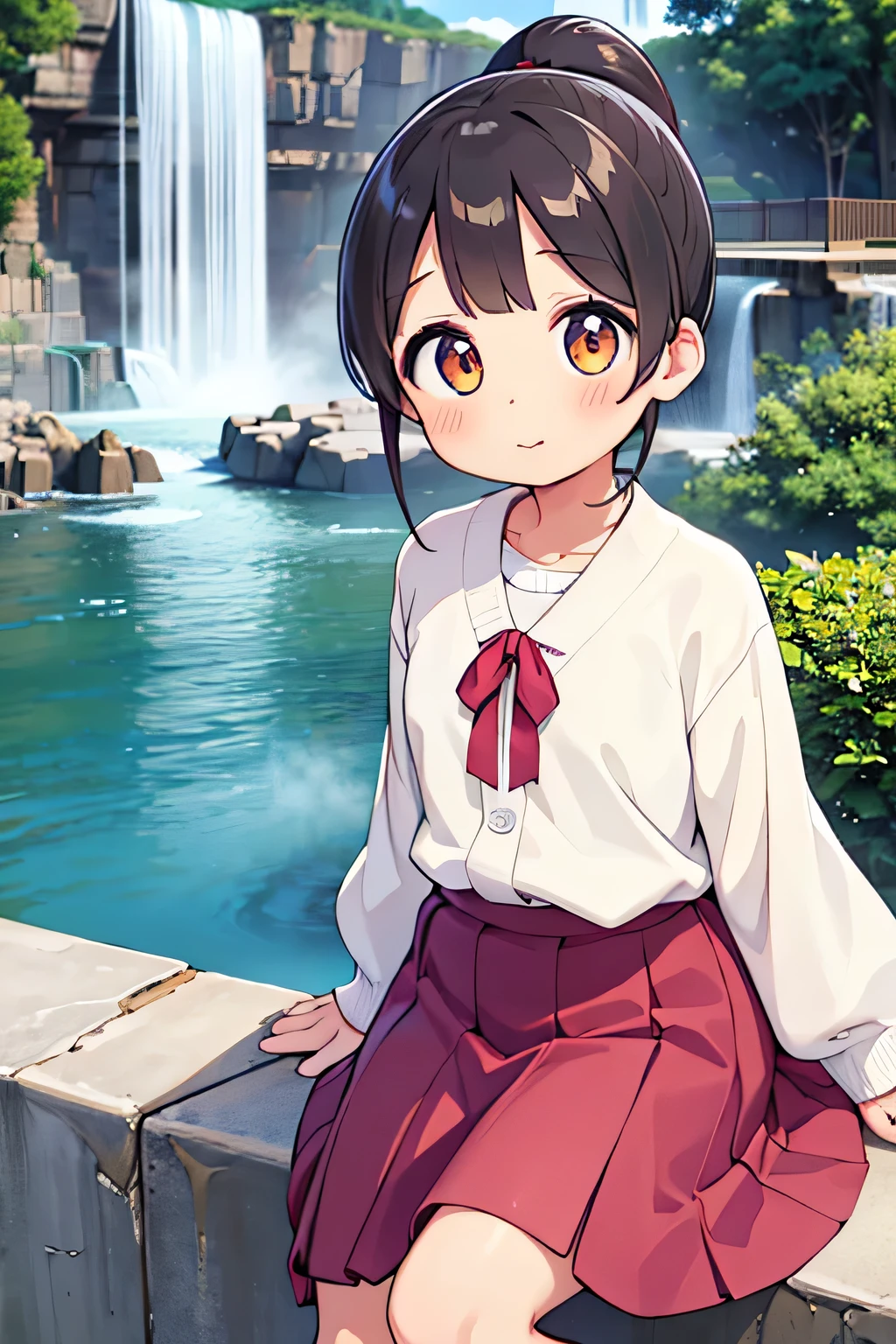 highest quality、High resolution、Detailed Background、(Beautiful face in every detail:1.4)、Anatomically correct、(Draw the usual number of fingers:1.2)、(Detailed facial expressions)、(Detailed eyes:1.2)、(Detailed eyes:1.2)、Beautiful, smooth skin、Beautiful women in their 20s、(Highly detailed face:1.4)、Cute color hair color、Black Hair、Brown Hair、Bobcut、ponytail、Wavy Hairstyle、well-groomed eyebrows、Cute Eye Makeup、Cute Lip Makeup、Perfect body line、Niagara Falls、The power of the waterfall and the beautiful rainbow created by the spray、Harmony with the surrounding natural environment、A happy look、Cowboy Shot、
(Three beautiful women enjoying sightseeing with the beautiful scenery of Niagara Falls in the background:1.5)、
From the American side「American Falls」The falls, called and, are on the Canadian side.「Horseshoe Falls」and「Bridal Veil Falls」You can see a waterfall called、In particular, Horseshoe Falls is a semicircular waterfall and its power and majesty are overwhelming.、
It is also famous for its large amount of water.、The sight of the water falling into the pool with a loud noise is overwhelming, and you can feel its power and strength.、
The waterfall's spray rises into the air and on sunny days you can see beautiful rainbows.、
Especially in the morning and evening, the angle of the light reflecting off the waterfall creates a dynamic rainbow.、
The sight of a rainbow over the waterfall is truly magical.、
Maxi skirts give an elegant and feminine impression.、
Choose a long-sleeved cardigan or pullover top、
Wear comfortable flat shoes on your feet.、
A dress is a convenient and easy item because it can be worn as a complete outfit.、
If you want to limit your exposure, choose a long-sleeved dress.