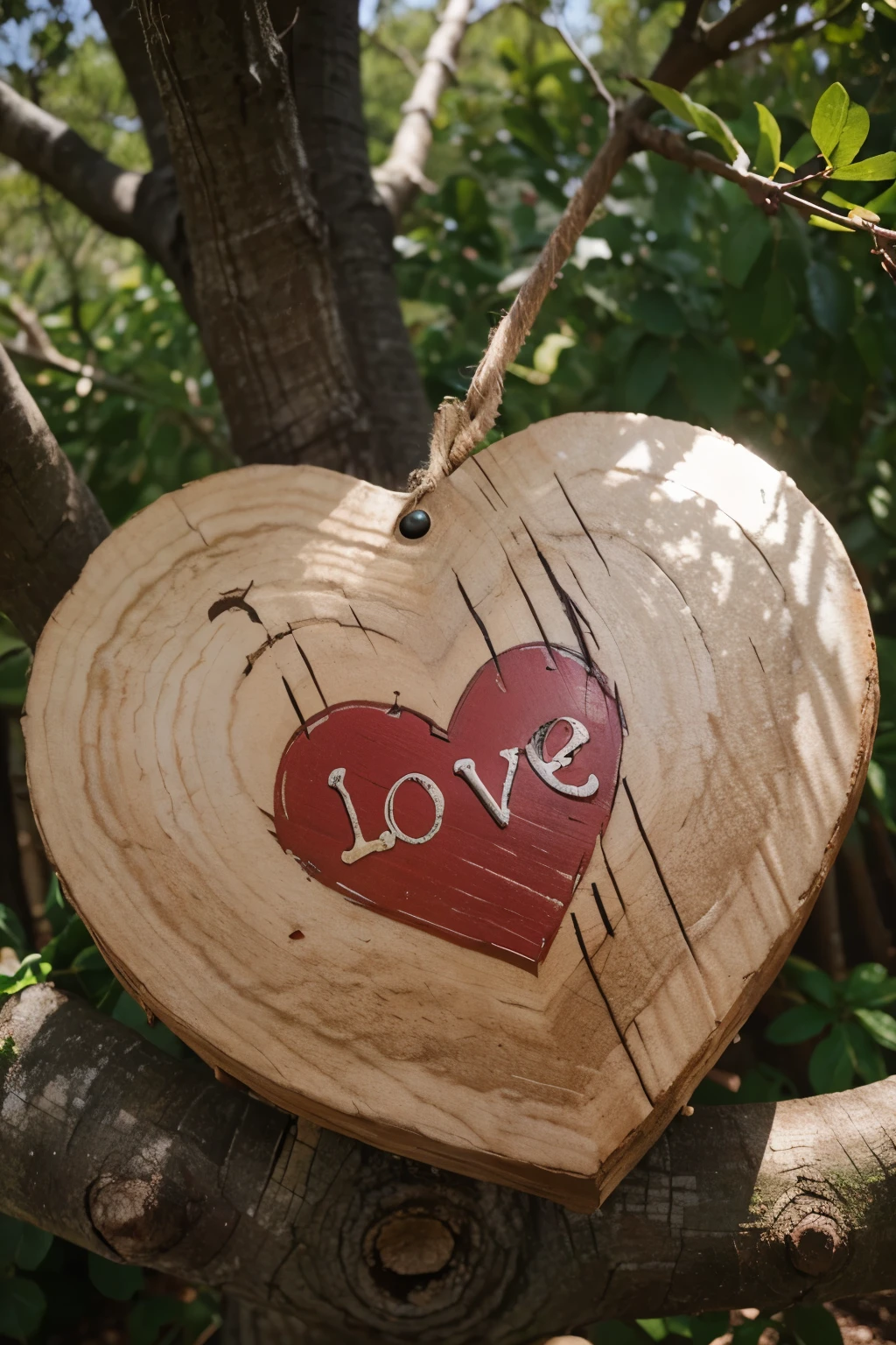 love heart drawn on a tree, with the initials A and C written inside the heart,