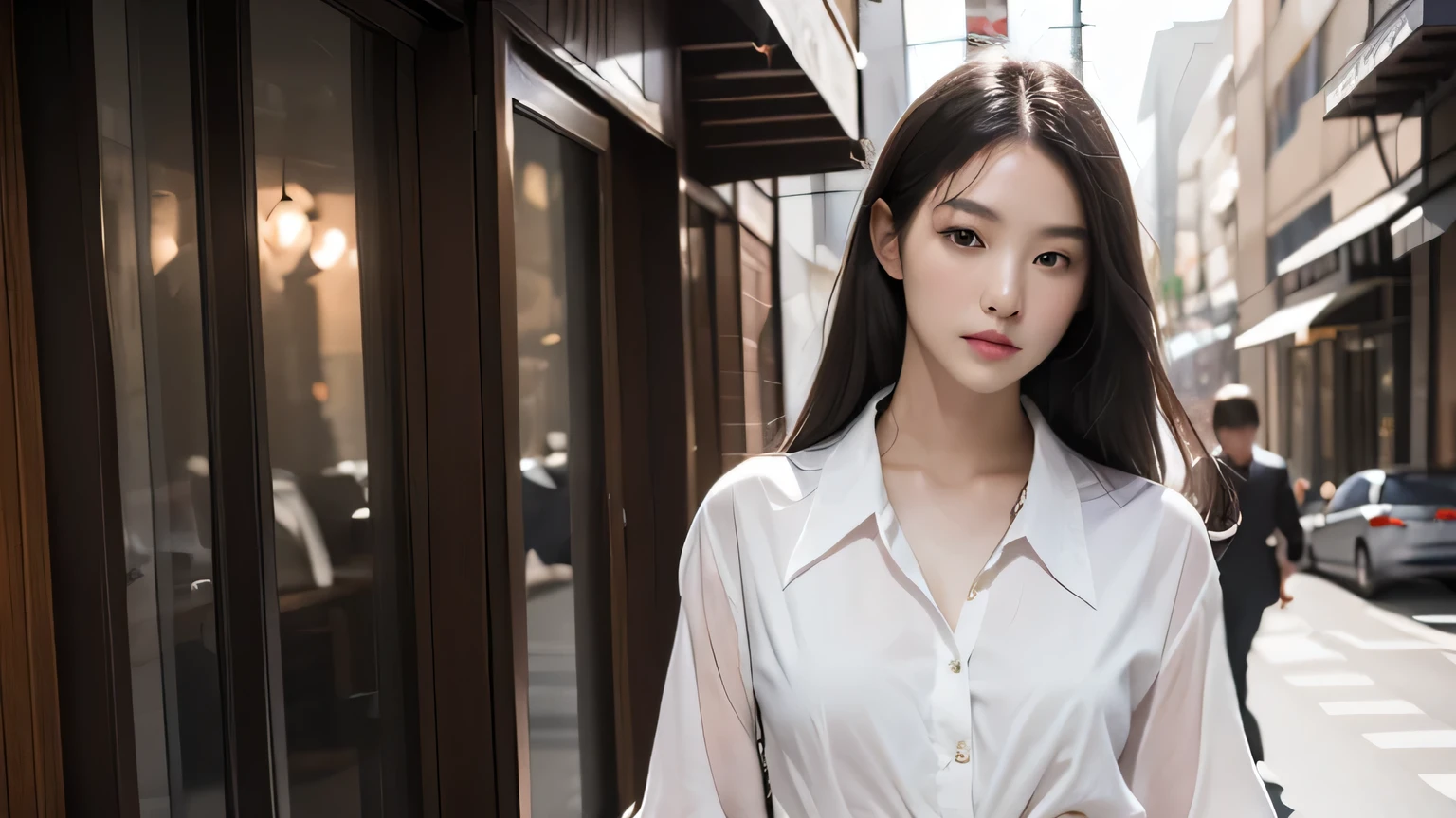 Tall and thin beauty、Beauty in suits、Colossal 、undershirt、Cool beauty、Professional women、japanese beautiful woman、modeled、tics，the street