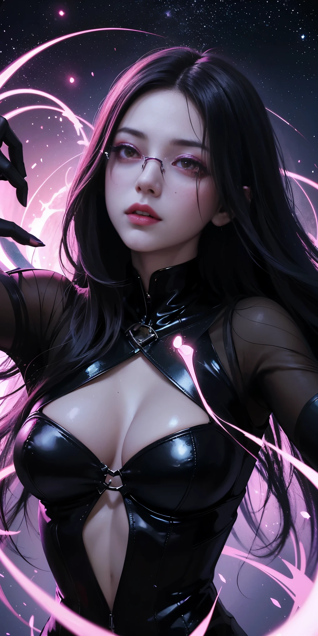 The complete version of human dualism, Half a good person、Half villain , Double-sided, Two Faces, Smile and anger, Light and dark sides, Pros and Cons, Black and White, Yellow and red, Good magic light, Good fantasy, Surrealism、(highest quality,High resolution:1.2),(dark,Threatening:1.1),(Bad luckな:1.1), In the vortex of space,
Heart of a Goth Maiden, Very dark shade.
Her Eyes, Like dazzling fur in a starless haze,
A symphony of despair in their eyes.
Her Mogul Snaps, Mysterious Cemetery,
Think about it, The source of her sadness.
Black hair swaying in the moonlight,
She weaves despair into her dreams.
oh, Her Soul, Shadow'Embrace,
Take me to space.
At each step of the Kelhudelgoring, She summons darkness,
Dance of the Void, Whippler Big Spark.
Her touch is the cold caress of the void,
In her vague existence, I am left confused.
For Love, Bumblewisk, Cosmic Power,
Stars shining in the endless night.
Confusion swirls, Let the emptiness cry out,
Our love is a dazzling dream in the universe.
Gothic Witch of the entire star world,
In your void, I find my soul.
Hypermaximalist, Anime Style, Breathtaking oil paintings, Surreal, Ultra-realistic digital illustrations that mimic the style of oil paintings, Seamlessly blending Alex Grey's psychedelic visionary art with H's biomechanical aesthetic.R. Giger. Great composition, masterpiece, highest quality, (devil,Satan,Lucifer:1.1),(devilish:1.1),(Bad luck,Bad luckな:1.1),(Powerful figure:1.1、Big Breasts、Glasses) 、 ((((Huge glasses, Nerd Glasses, thick glasses, Round Glasses)))),(((Big Breasts)))、(Red eyes glow:1.6)、(Red glowing eyes,Sharp teeth:1.1),(Black wings,thick,shabby:1.1),(hellish landscape:1.1),(fire,sulfur:1.1),(Threatening atmosphere:1.1),(dark shadows,Threatening presence:1.1),(Bad luck clouds,Stormy Skies:1.1),(dark,Spooky atmosphere:1.1),(Bad luck aura,Evil energy:1.1),(dark aura,cigarette:1.1),(Extreme heat,Burning Flames:1.1),(Surreal,Nightmare Visions:1.1),(Predicting the end:1.1),(Twisted corners,Fiery crown:1.1),(Bad luck whispers,devilish laughter:1.1),(Cries of pain,echoing screams:1.1),(Bad luck symbols,Ancient runes:1.1),(Mysterious Relic,dark artifacts:1.1),(Infernal Ritual,Ritual sacrifice:1.1),(devilish minio
