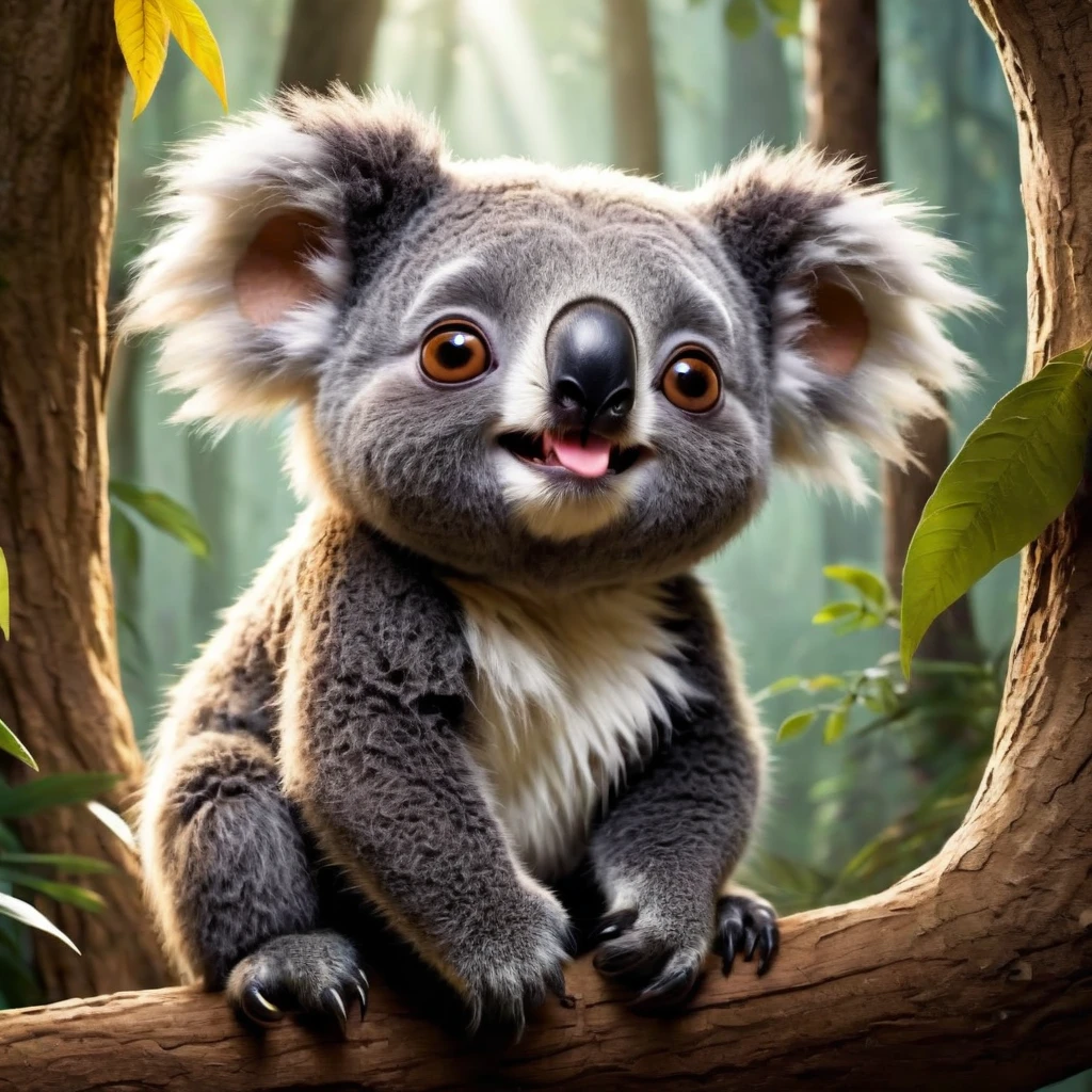 Koalzinho is an adorable little monster that resembles a koala, but with some unique and monstrous characteristics. It has a round, furry body covered with soft fur in shades of gray and white. Its head is large in proportion to its body, with round, furry ears that stand out.
Koalzinho's eyes are large and expressive, with round, black pupils that shine with curiosity. He has a small, rounded nose, and a mouth with a friendly smile full of sharp teeth.
Koalzinho's claws are strong and sharp, perfect for climbing trees and clinging to branches. It also has a furry tail that helps it maintain balance as it moves quickly through the forest.
Koalzinho is a friendly and playful little monster who loves to spend time exploring nature and having fun with his monster friends. He is known for being very lazy and spending most of his time napping in trees, but when he is awake, he loves to play and get up to mischief.