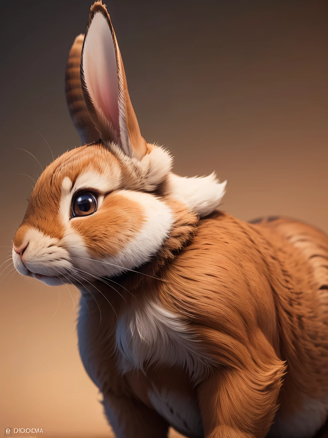 rabbit, brown colored, ultra detailed, high quality, 8k resolution, zoom out