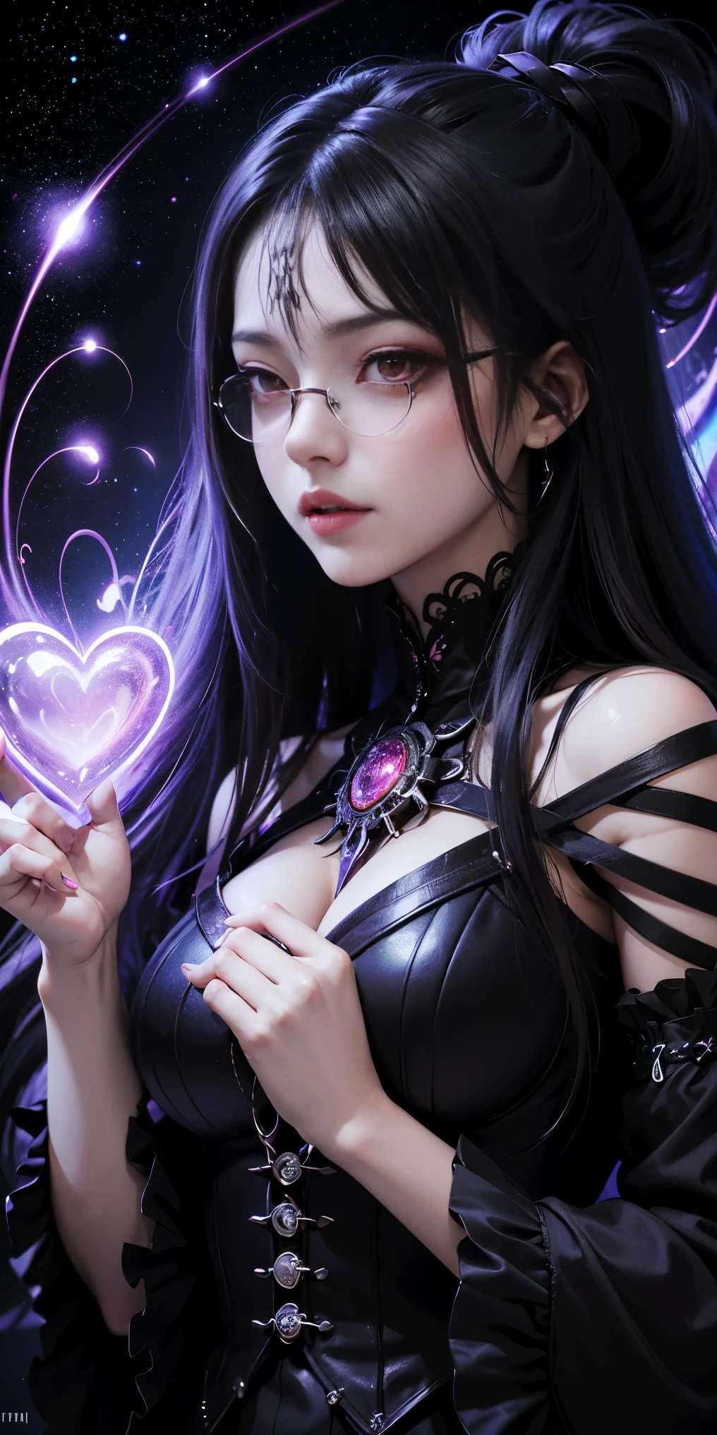 (highest quality,High resolution:1.2),(dark,Threatening:1.1),(Bad luckな:1.1), In the vortex of space,
Heart of a Goth Maiden, Very dark shade.
Her Eyes, Like dazzling fur in a starless haze,
A symphony of despair in their eyes.
Her Mogul Snaps, Mysterious Cemetery,
Think about it, The source of her sadness.
Black hair swaying in the moonlight,
She weaves despair into her dreams.
oh, Her Soul, Shadow'Embrace,
Take me to space.
At each step of the Kelhudelgoring, She summons darkness,
Dance of the Void, Whippler Big Spark.
Her touch is the cold caress of the void,
In her vague existence, I am left confused.
For Love, Bumblewisk, Cosmic Power,
Stars shining in the endless night.
Confusion swirls, Let the emptiness cry out,
Our love is a dazzling dream in the universe.
Gothic Witch of the entire star world,
In your void, I find my soul.
Hypermaximalist, Anime Style, Breathtaking oil paintings, Surreal, Ultra-realistic digital illustrations that mimic the style of oil paintings, Seamlessly blending Alex Grey's psychedelic visionary art with H's biomechanical aesthetic.R. Giger. Great composition, masterpiece, highest quality, (devil,Satan,Lucifer:1.1),(devilish:1.1),(Bad luck,Bad luckな:1.1),(Powerful figure:1.1、Big Breasts、Glasses) 、 ((((Huge glasses, Nerd Glasses, thick glasses, Round Glasses)))),(((Big Breasts)))、(Red eyes glow:1.6)、(Red glowing eyes,Sharp teeth:1.1),(Black wings,thick,shabby:1.1),(hellish landscape:1.1),(fire,sulfur:1.1),(Threatening atmosphere:1.1),(dark shadows,Threatening presence:1.1),(Bad luck clouds,Stormy Skies:1.1),(dark,Spooky atmosphere:1.1),(Bad luck aura,Evil energy:1.1),(dark aura,cigarette:1.1),(Extreme heat,Burning Flames:1.1),(Surreal,Nightmare Visions:1.1),(Predicting the end:1.1),(Twisted corners,Fiery crown:1.1),(Bad luck whispers,devilish laughter:1.1),(Cries of pain,echoing screams:1.1),(Bad luck symbols,Ancient runes:1.1),(Mysterious Relic,dark artifacts:1.1),(Infernal Ritual,Ritual sacrifice:1.1),(devilish minio