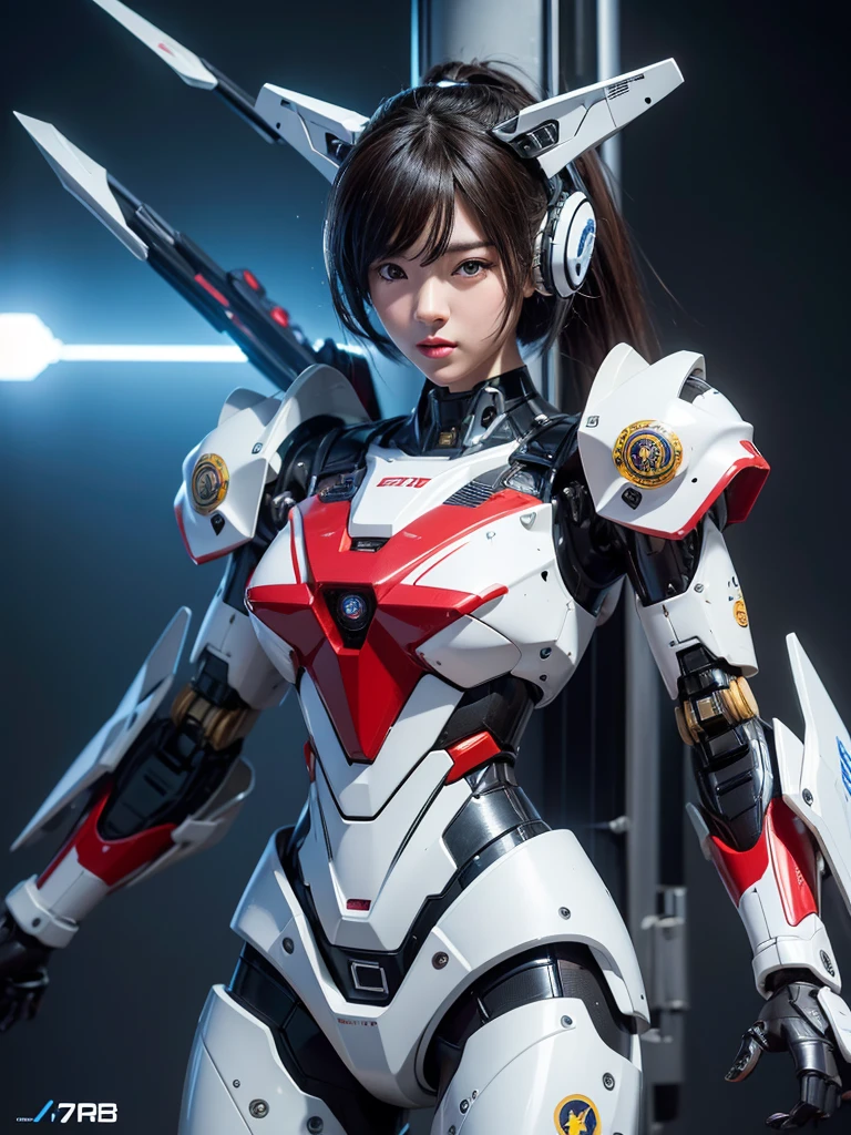 textured skin, Super Detail, High Detail, high quality, best quality, high resolution, 1080p, Hard Drive, fair,(robot),missile,Machine gun on the back,美丽的robot女人,Mecha Girl,Battle Mode,Mecha Girl,