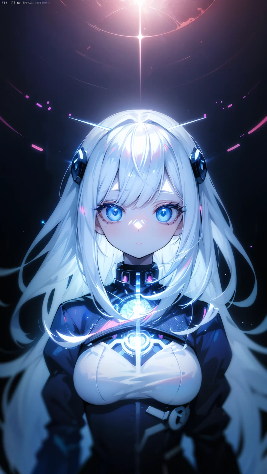 anime girl with long white hair and blue eyes in a white dress, cyborg - girl with silver hair, Detailed digital anime art, trending on artstation pixiv, advanced digital anime art, Digital art on Pixiv, portrait anime space cadet girl, Anime art wallpaper 8 K, Digital anime art, Anime art wallpaper 4 K, Anime art wallpaper 4k