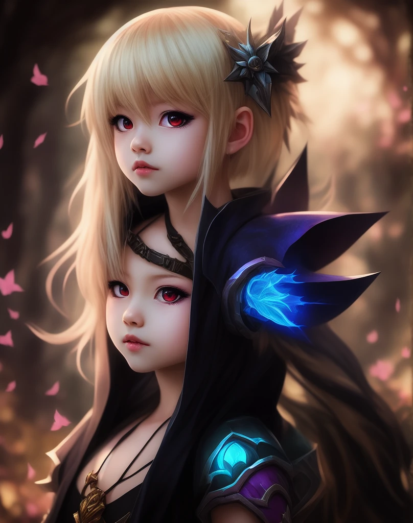 Real anime role play meha fairy child portrait, fair, atmosphere, fantasy, HDR, Surreal, Blonde, Clear focus, League of Legends concept art, fair cybergoth kawaii girl portrait, fair, photo shoot, 带有梅哈翅膀的Surreal主义女神, Soft colors