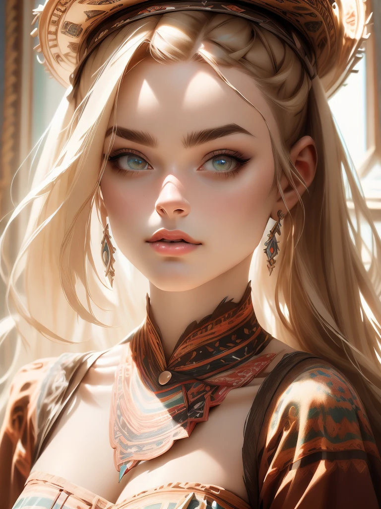Plano General,Unreal Engine:1.4,Hyper-realistic CG K, Realistic:1.4, Texture:1.4, masterpiece:1.4,beautiful woman,Wearing a hippie style hat, Fan Hippie Bohemia:1.7,Longhair、Hippie clothing various colors, 32k.