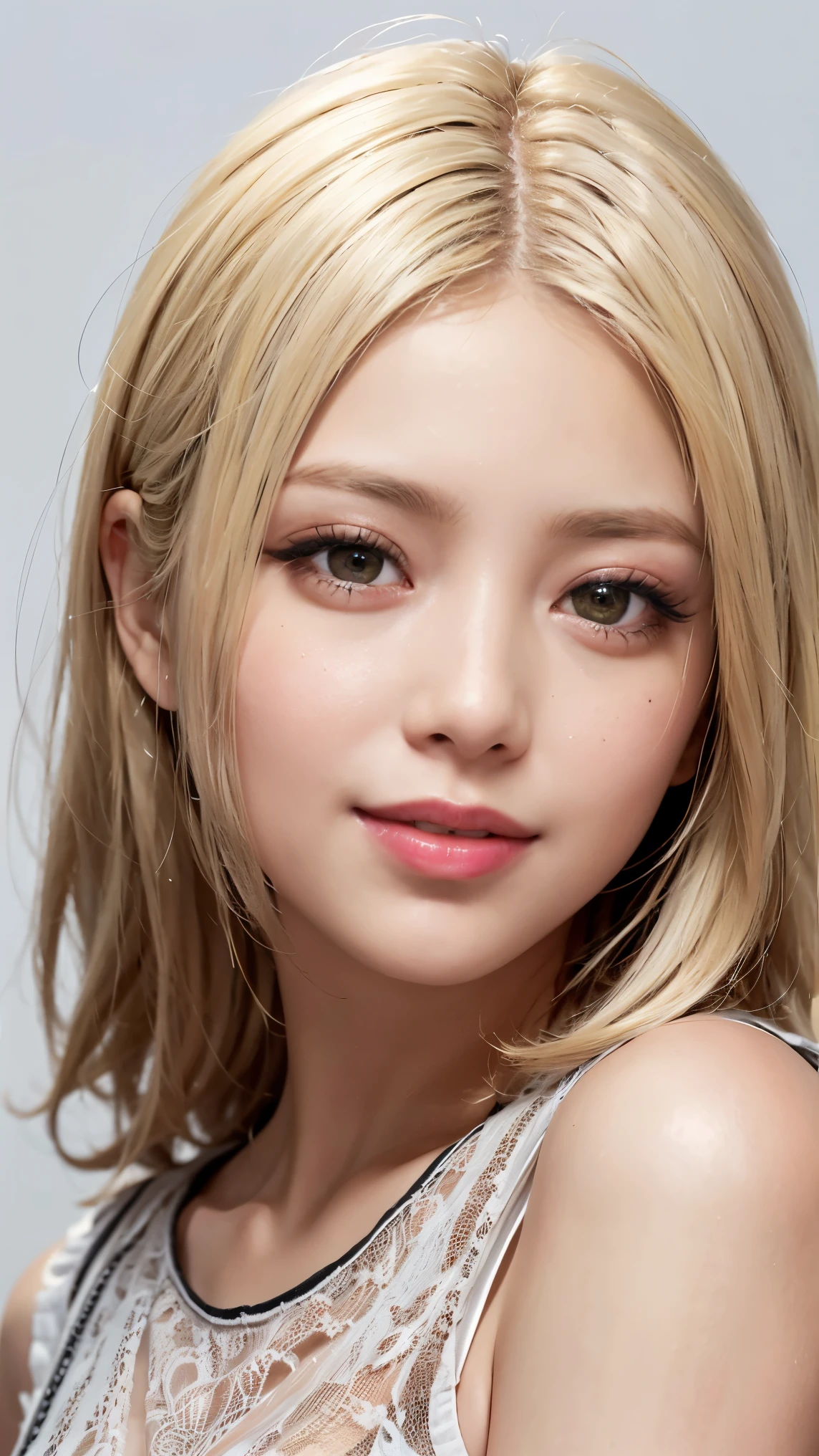 gyaru, face close up, cinematic lighting