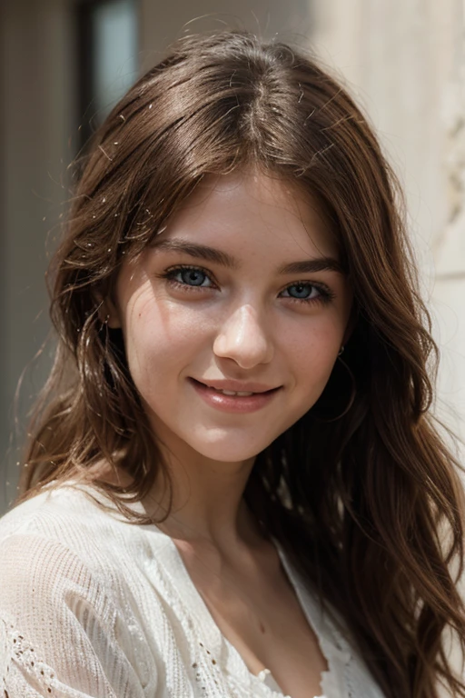 (Realistic, High resolution:1.2, Ultra-detailed), une jeune fille de 21 ans aux cheveux longs et brun, beautifully styled and flowing, naturally styled. Cette fille a un sourire radieux et expressif, des yeux marron qui captivent l&#39;attention du spectateur. Ses yeux sont fascinants et pleins de vie, avec des cils longs et épais qui mettent en valeur leur beauté. elle fait du sport en tenu de sportif