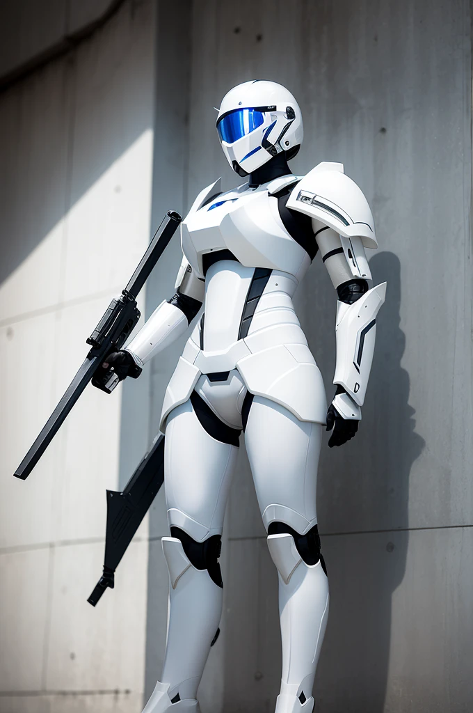 Cartoon characters holding guns and rifles, female Mecha, Mechanized soldier girl, Mechanized valkyrie girl, Fleet Collection Style, ferra white Mecha, Kushat Kents, Girl holding warship parts, Rogue anime girl Rei Ayanami, captain, Mecha asthetic, # Mecha, Anime Machine Gun Shooting
