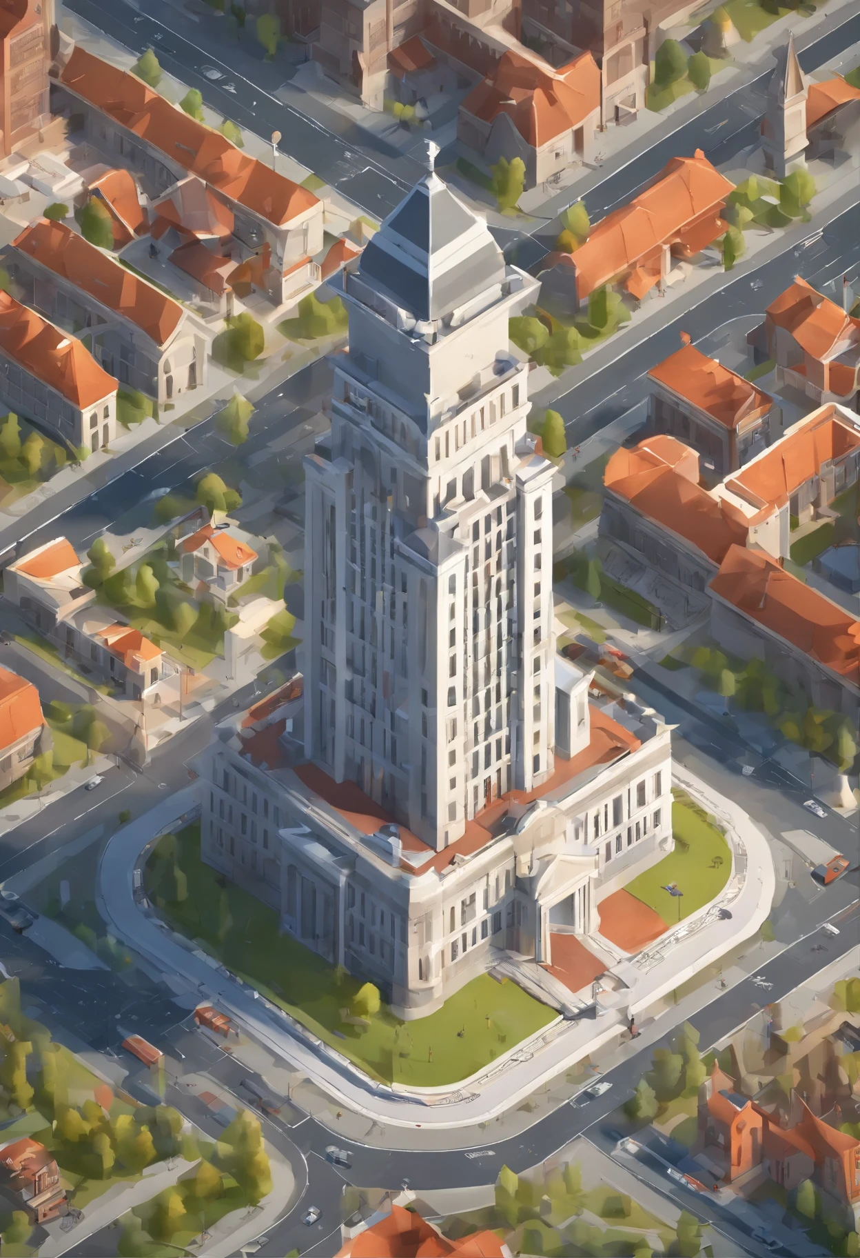 Isometric, overlooking 45 degrees, SLG game building, gray background, concept art, Octane rendering, Cultural Institutions: Museums, art galleries, libraries, and cultural centers celebrate art, history, and literature, enriching the city's cultural landscape. (single Building)