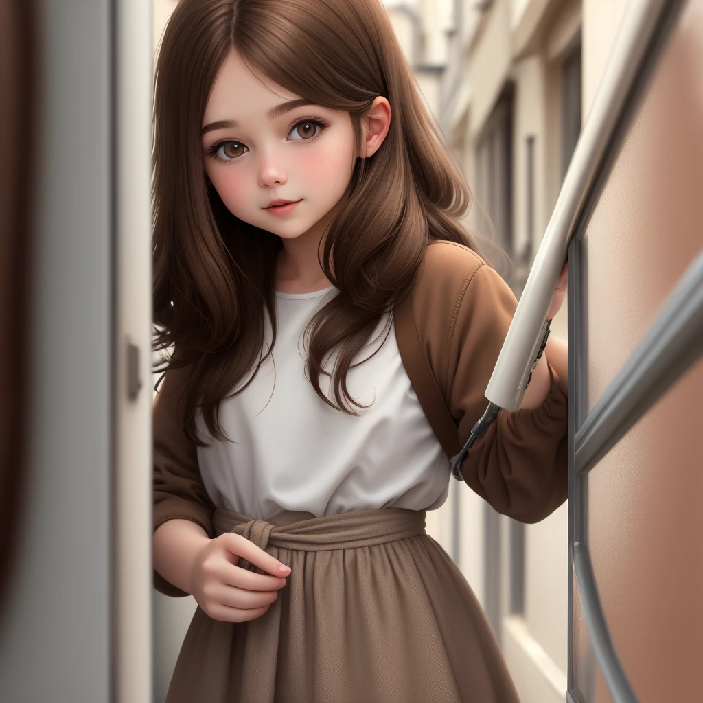 Brown hair girl, people, emulsion