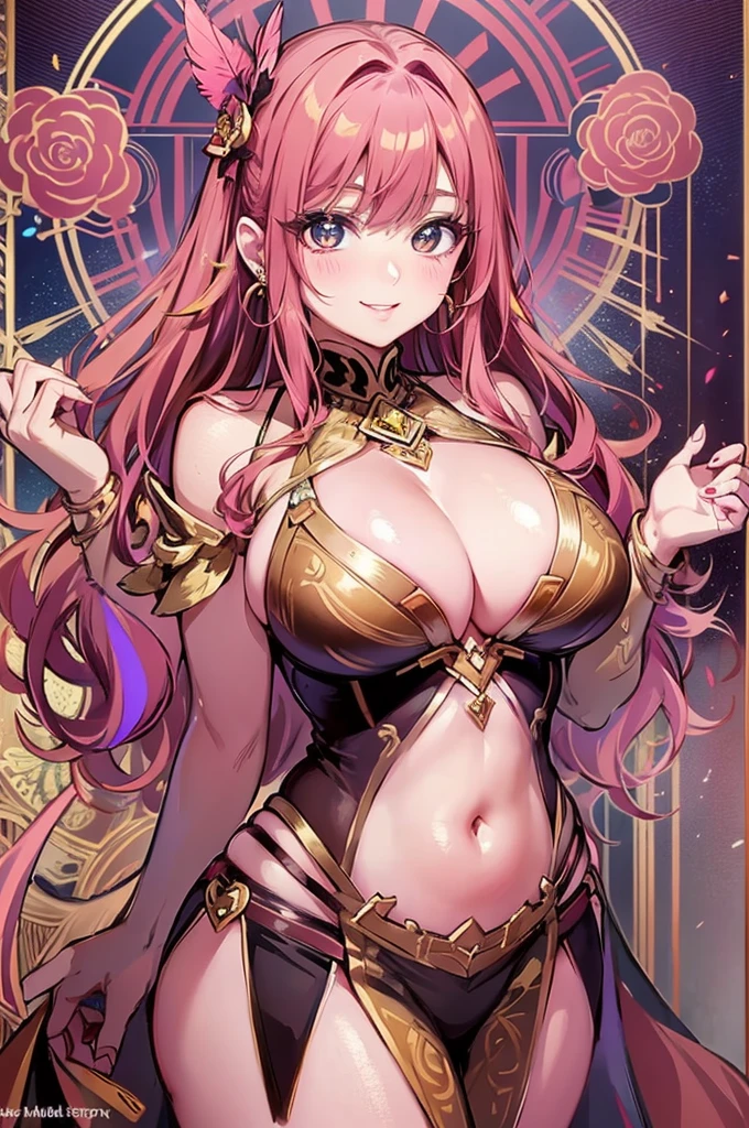 Big Breastsの女性, Blonde, colored feather, metal ornaments, colored Flowers, particle, Light, (masterpiece, 最high quality, 最high quality, Official Art, Beautiful and aesthetic:1.2), (1 girl:1.3), Very detailed,(Fractal Art:1.1),(colorful:1.1)(Flowers:1.3),Most detailed,(Dynamic pose), (Abstract background:1.3), (Shiny skin), (Many colors :1.4), ,(Earrings:1.4), (feather:1.4),masterpiece, 最high quality, 30~40 years, Full Body Shot, Mature Woman, 美しい Mature Woman,Captivating smile, Thick lips, Plumpとした唇, blush, Looking at the audience, Provocative expression, Cleavage, Plump、Curvy Hips、Attractive face、Mischievous face、An inviting gaze、Expressing emotions,Standing position、Gorgeous accessories and various hairstyles,Gold headband,Ample breasts,Uneven buttocks,Greek clothing,Tulle covers the chest,Perfect balance, Detailed clothing details,Temple,marble,Statue of God,cinematic Lighting, Film Grain, contrast of Light and dark, 8k, masterpiece, Very detailed, Attention to detail, high quality, High resolution, masterpiece, 最high quality, Very detailed, Big Breasts, Are standing, Cowboy Shot, Looking at the audience, Outdoor, blush, 1 girl, (masterpiece:1.3), (High resolution), (8k), (Very detailed), Perfect Face, Beautiful eyes and face, (((最high quality))), (Very detailed), Detailed face and eyes, (alone), High resolution、Beautiful eyes,(((Sexy pose)))、(((Full body depiction)))