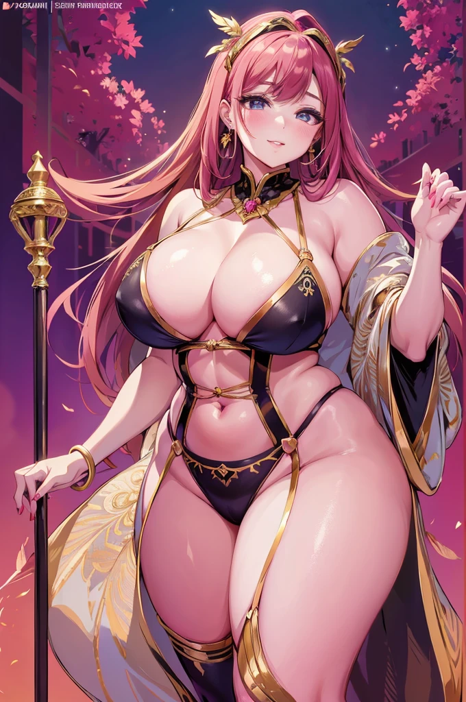 Big Breastsの女性, Blonde, colored feather, metal ornaments, colored Flowers, particle, Light, (masterpiece, 最high quality, 最high quality, Official Art, Beautiful and aesthetic:1.2), (1 girl:1.3), Very detailed,(Fractal Art:1.1),(colorful:1.1)(Flowers:1.3),Most detailed,(Dynamic pose), (Abstract background:1.3), (Shiny skin), (Many colors :1.4), ,(Earrings:1.4), (feather:1.4),masterpiece, 最high quality, 30~40 years, Full Body Shot, Mature Woman, 美しい Mature Woman,Captivating smile, Thick lips, Plumpとした唇, blush, Looking at the audience, Provocative expression, Cleavage, Plump、Curvy Hips、Attractive face、Mischievous face、An inviting gaze、Expressing emotions,Standing position、Gorgeous accessories and various hairstyles,Gold headband,Ample breasts,Uneven buttocks,Greek clothing,Tulle covers the chest,Perfect balance, Detailed clothing details,Temple,marble,Statue of God,cinematic Lighting, Film Grain, contrast of Light and dark, 8k, masterpiece, Very detailed, Attention to detail, high quality, High resolution, masterpiece, 最high quality, Very detailed, Big Breasts, Are standing, Cowboy Shot, Looking at the audience, Outdoor, blush, 1 girl, (masterpiece:1.3), (High resolution), (8k), (Very detailed), Perfect Face, Beautiful eyes and face, (((最high quality))), (Very detailed), Detailed face and eyes, (alone), High resolution、Beautiful eyes,(((Sexy pose)))、(((Full body depiction)))