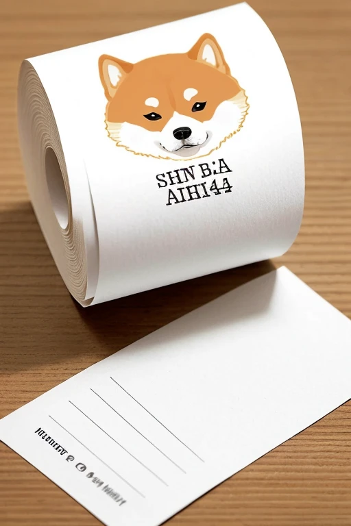 Design de uma nota de papel, create a drawing of a paper bill for DOGE COINS with the image of A Shiba Inu and the attributes of play money, The inscription "1 MOEDA DOGE" e "BANCO CACHORRO"