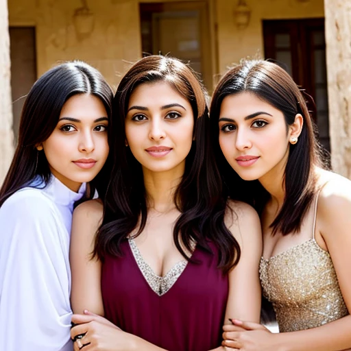 group of beautiful lebanese Woman, focus on faces.