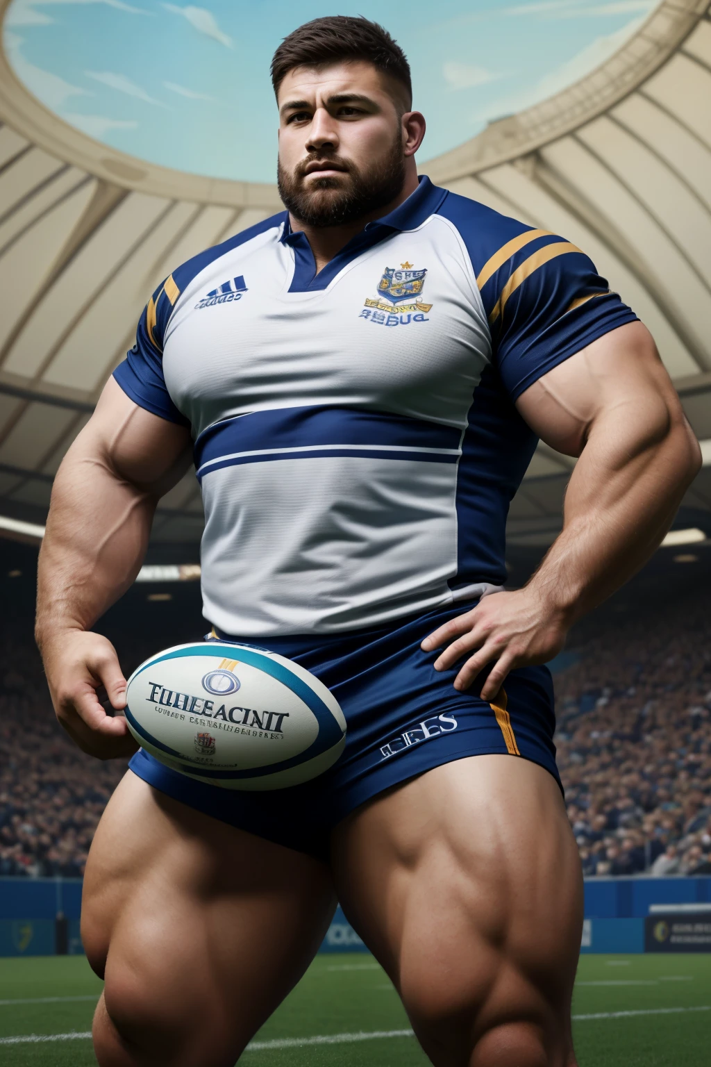 masterpiece,best quality,highres,absurdres,ray tracing,
1man,big muscle, thick arms, thick thighs,big bulge,rugby jerseys,rugby players,rugby field,ultra-fine painting,sharp focus,extreme detail description,Professional,Highly detailed,